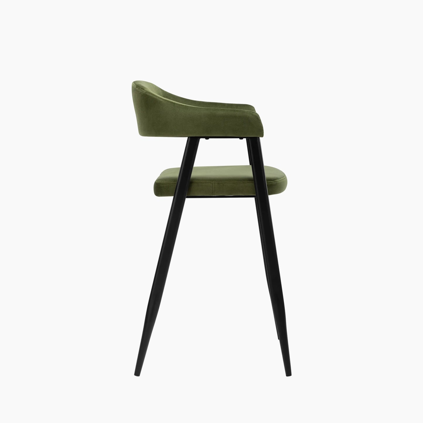 Presley Kitchen Stool | Olive Green Sustainable Velvet & Black