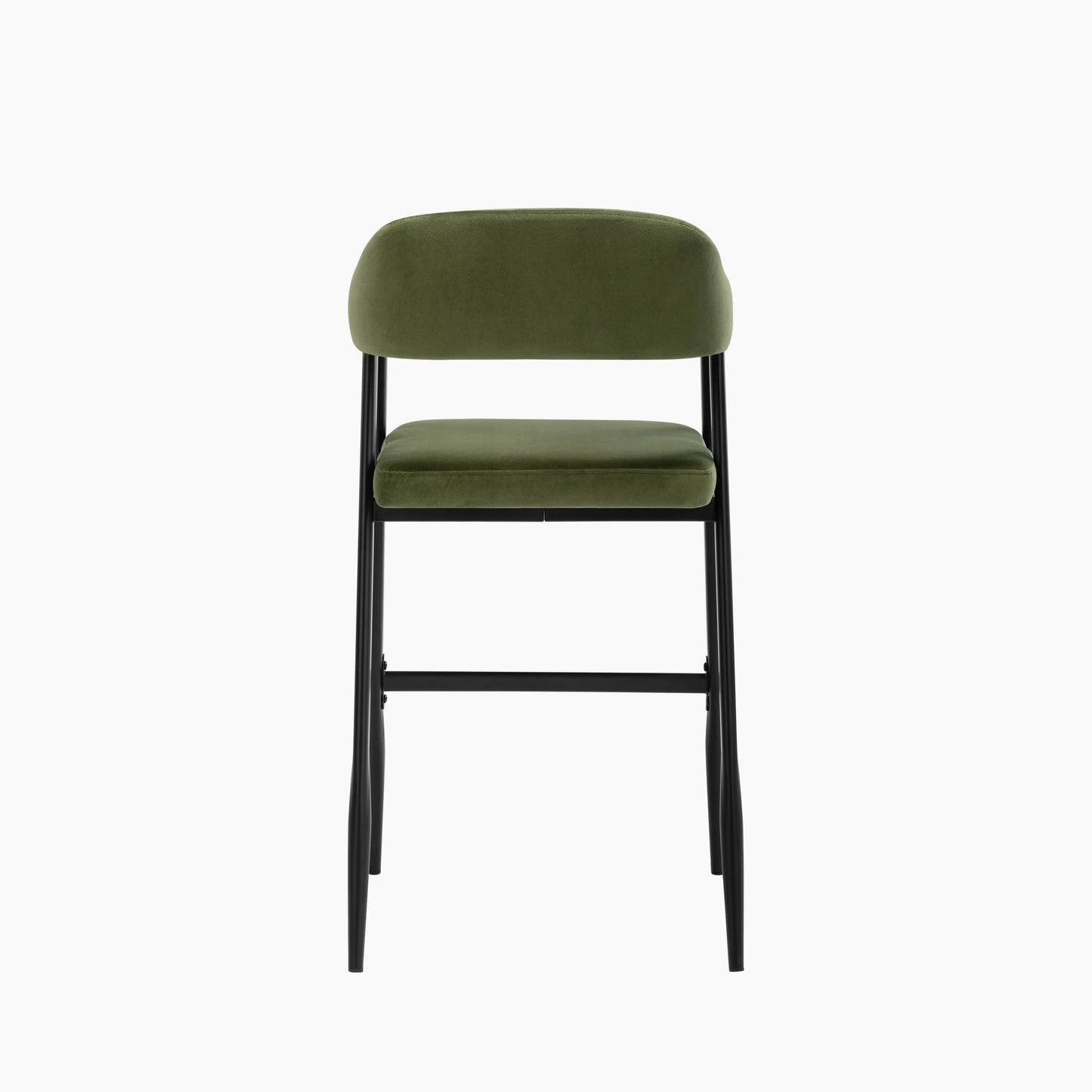Presley Kitchen Stool | Olive Green Sustainable Velvet & Black