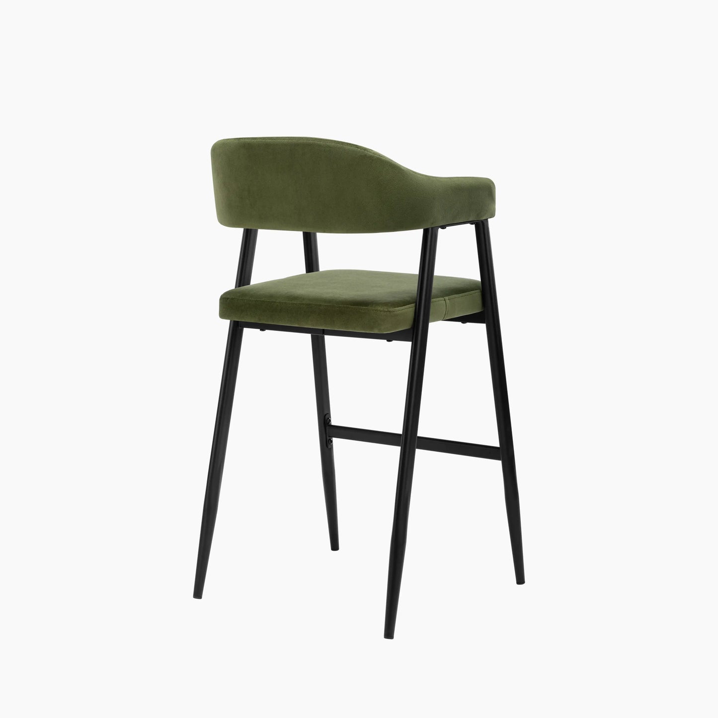 Presley Kitchen Stool | Olive Green Sustainable Velvet & Black