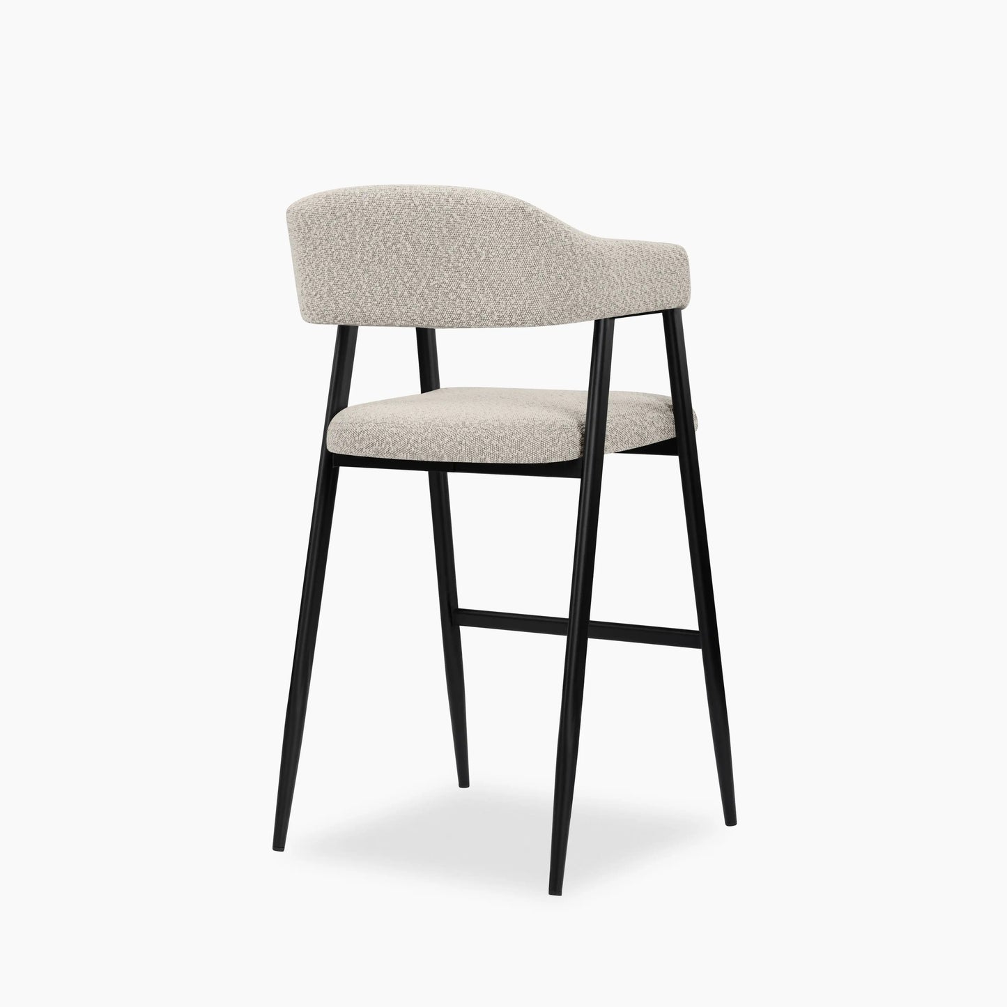 Presley Kitchen Stool | Speckled Stone Sustainable Boucle & Black