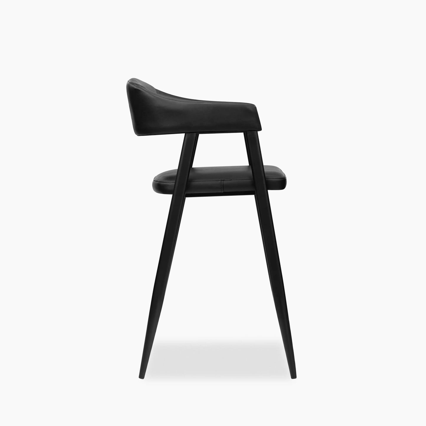 Presley Kitchen Stool | Vintage Black Faux Leather & Black