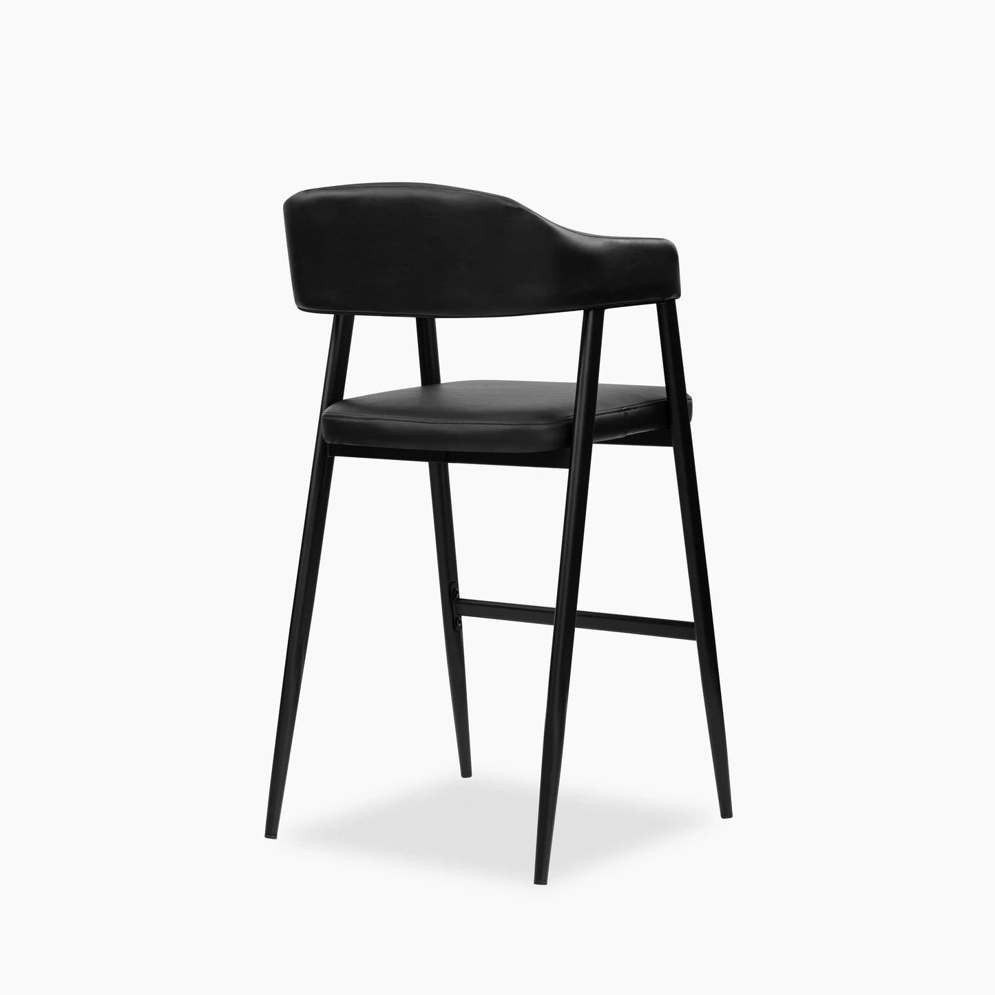 Presley Kitchen Stool | Vintage Black Faux Leather & Black