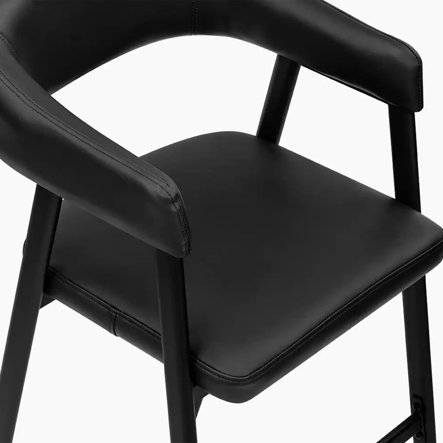 Presley Kitchen Stool | Vintage Black Faux Leather & Black