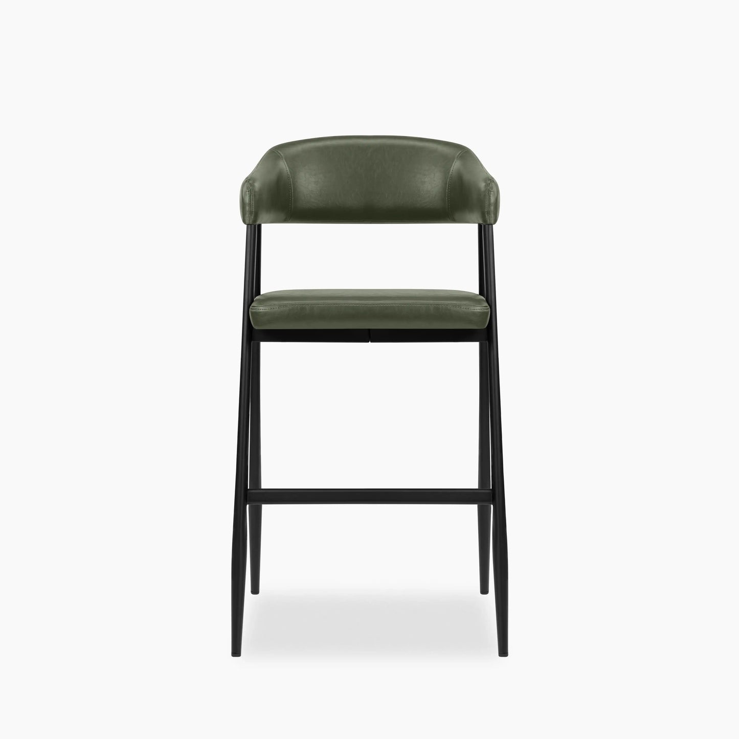Presley Kitchen Stool | Vintage Green Faux Leather & Black