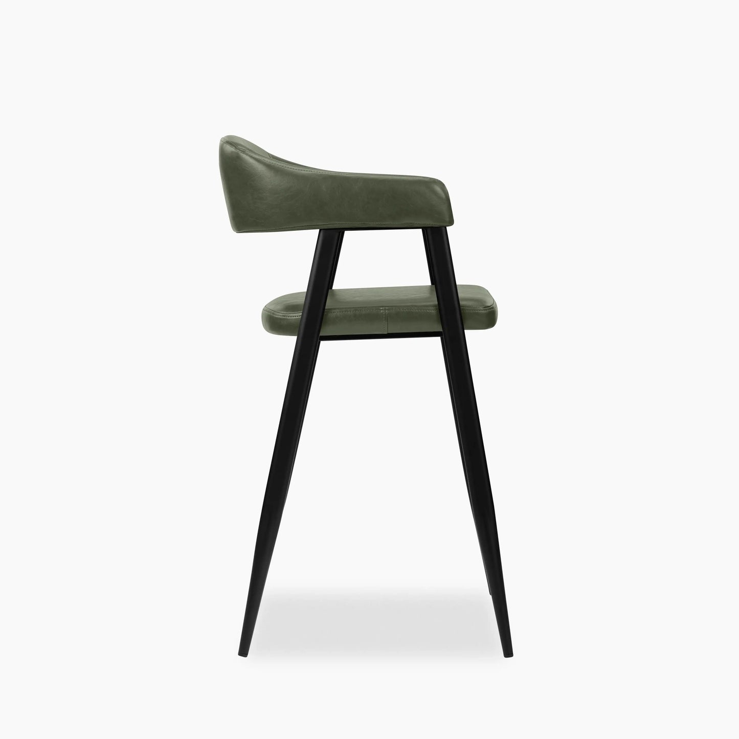Presley Kitchen Stool | Vintage Green Faux Leather & Black