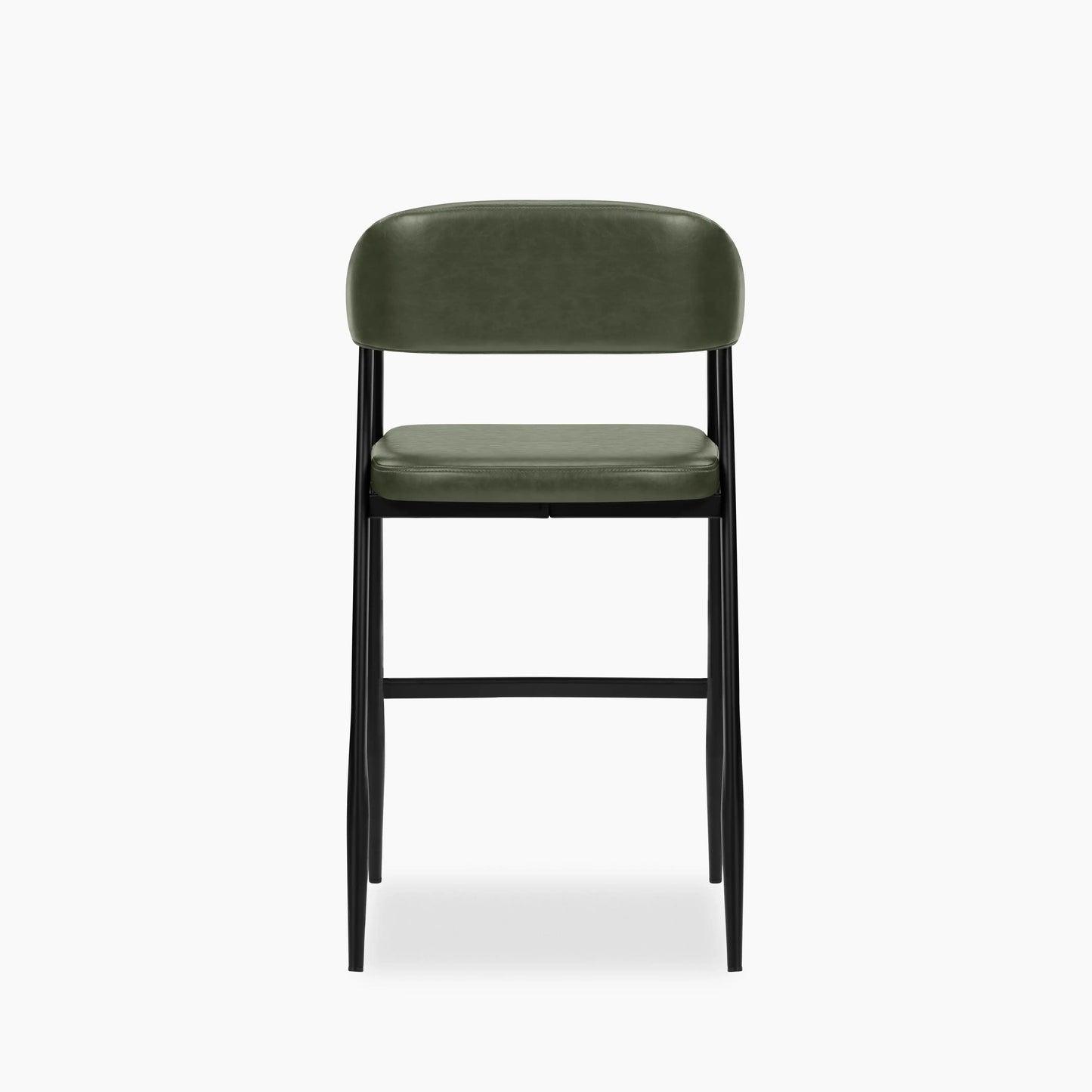 Presley Kitchen Stool | Vintage Green Faux Leather & Black