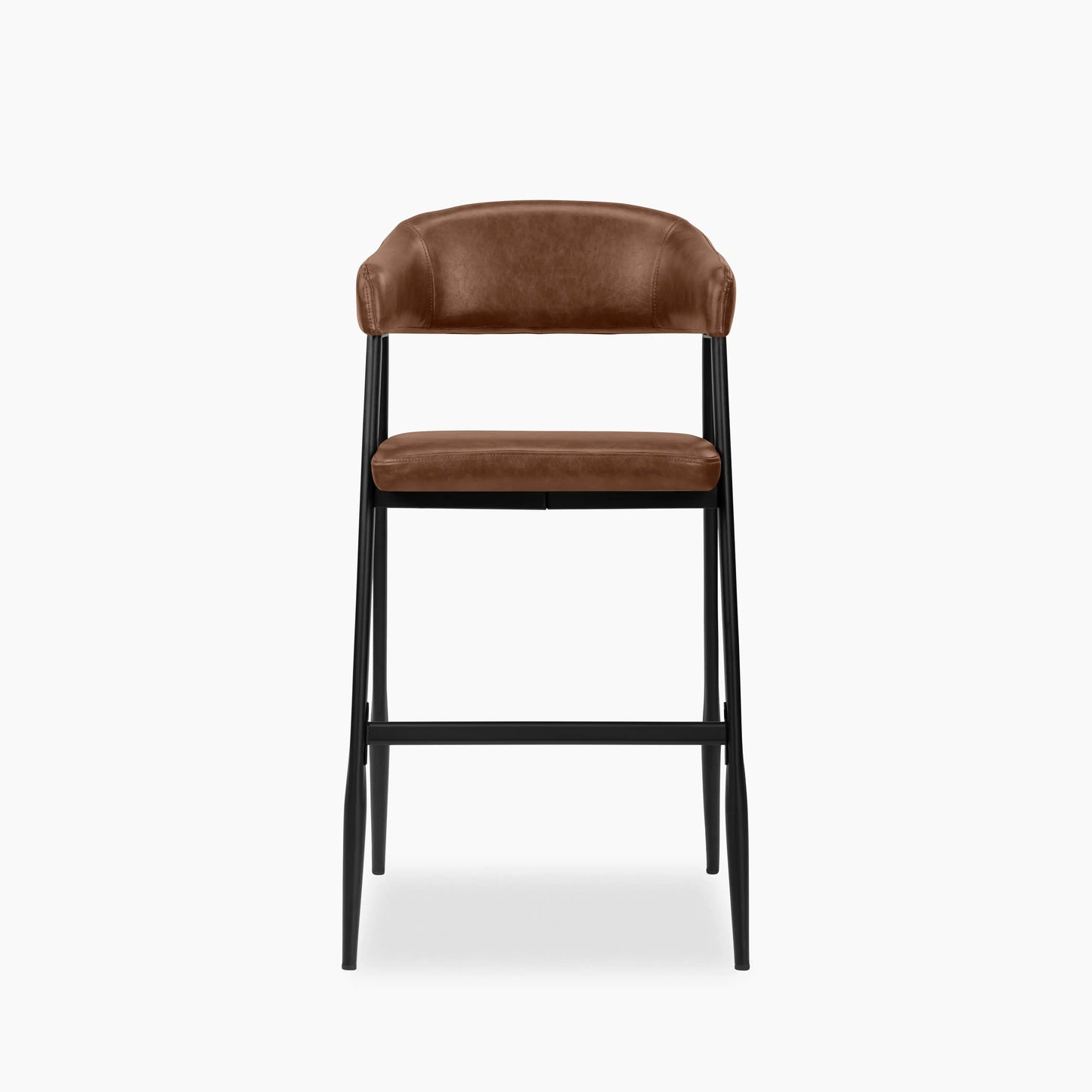 Presley Kitchen Stool | Vintage Tan Faux Leather & Black