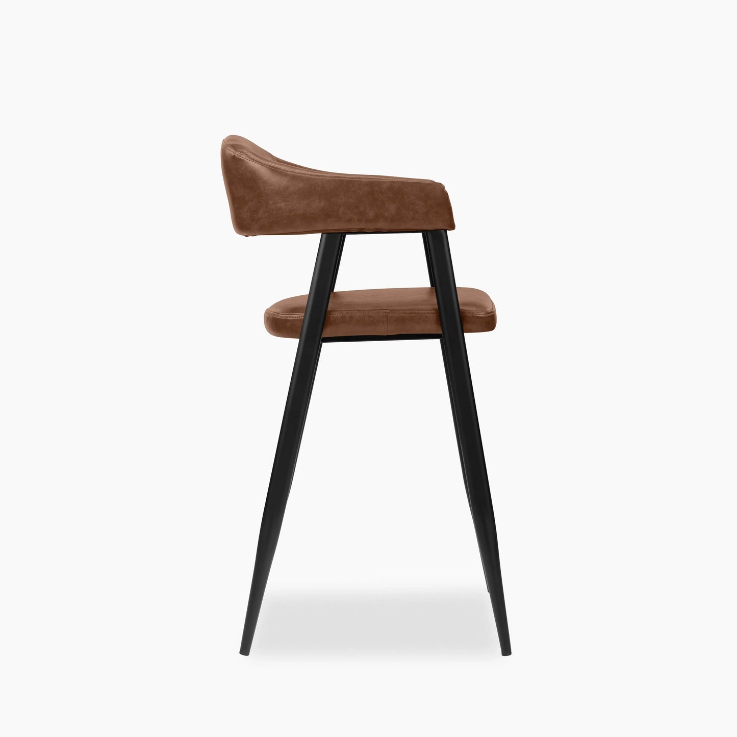 Presley Kitchen Stool | Vintage Tan Faux Leather & Black