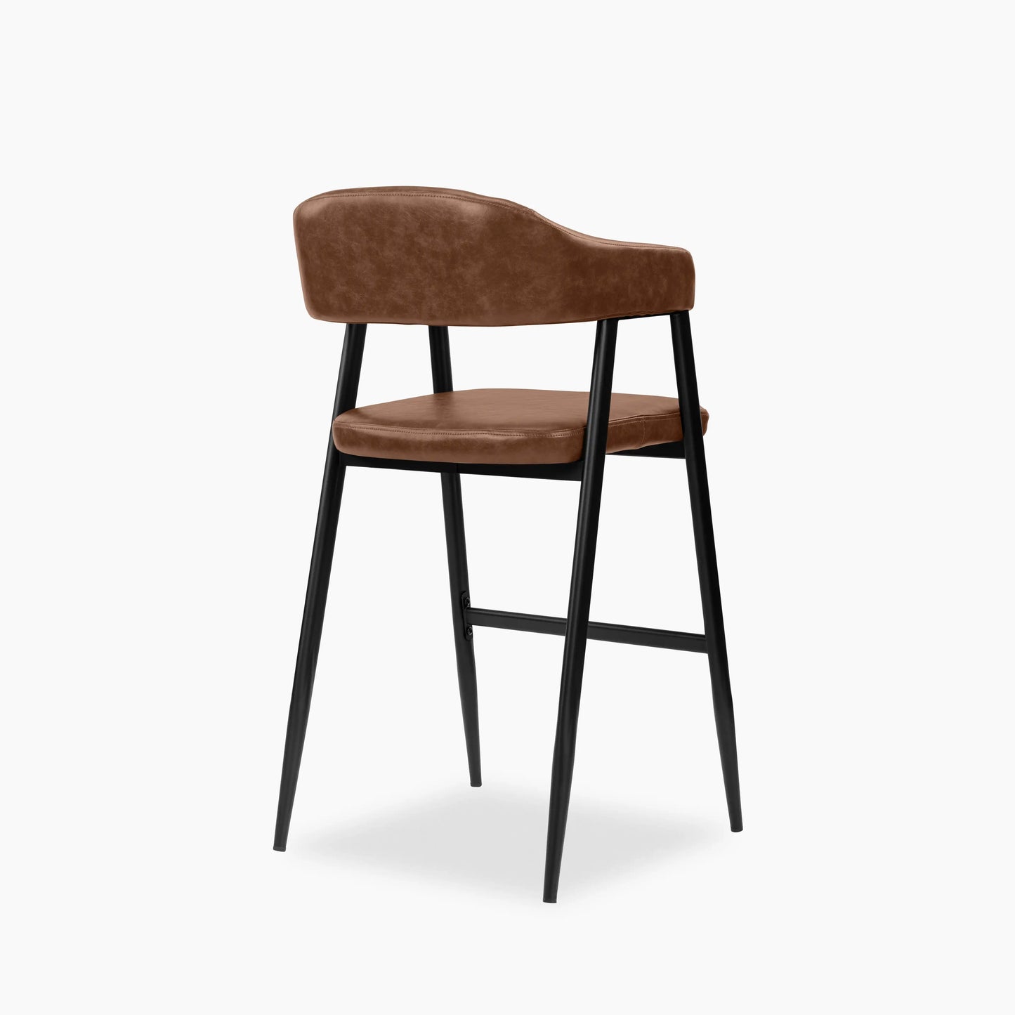 Presley Kitchen Stool | Vintage Tan Faux Leather & Black