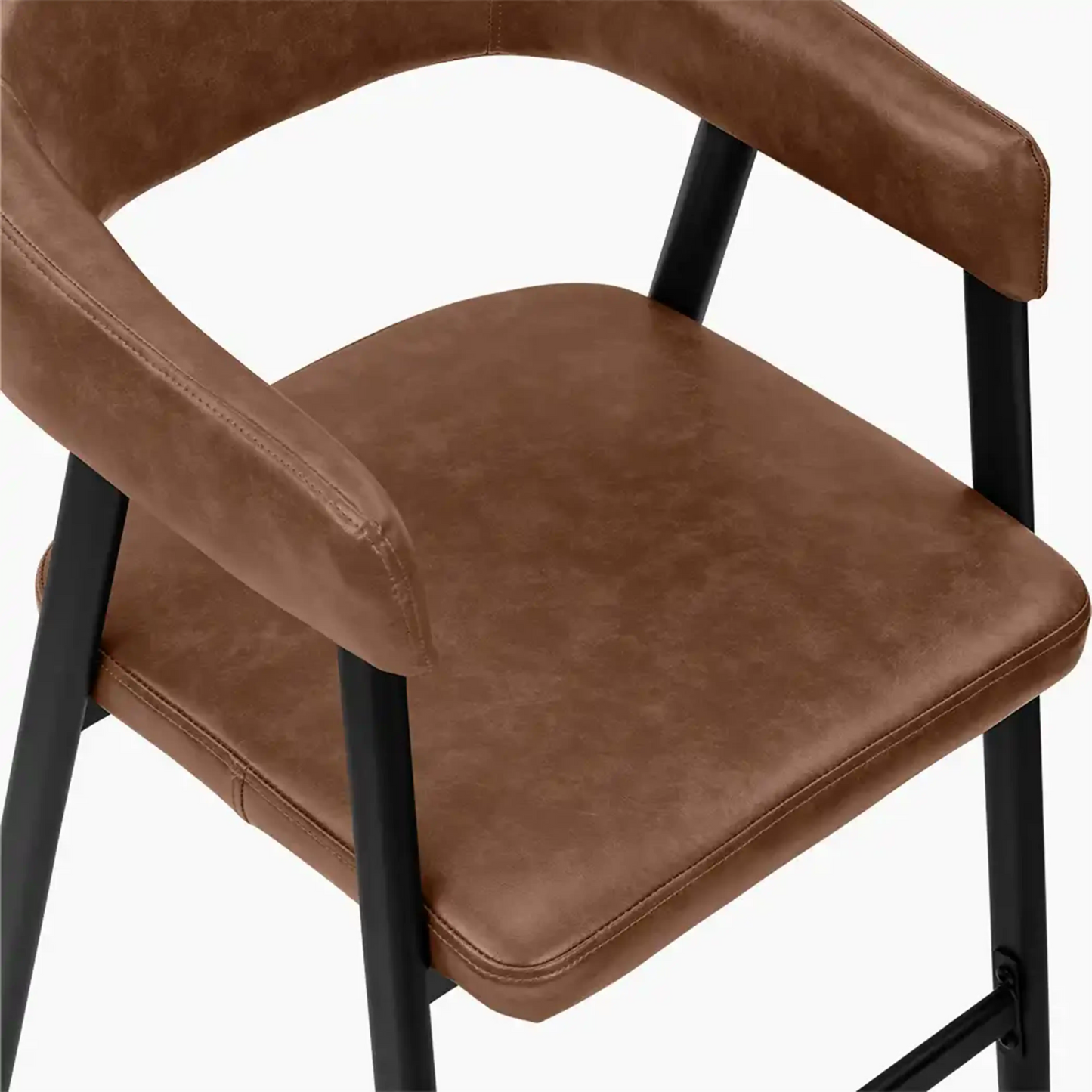 Presley Kitchen Stool | Vintage Tan Faux Leather & Black