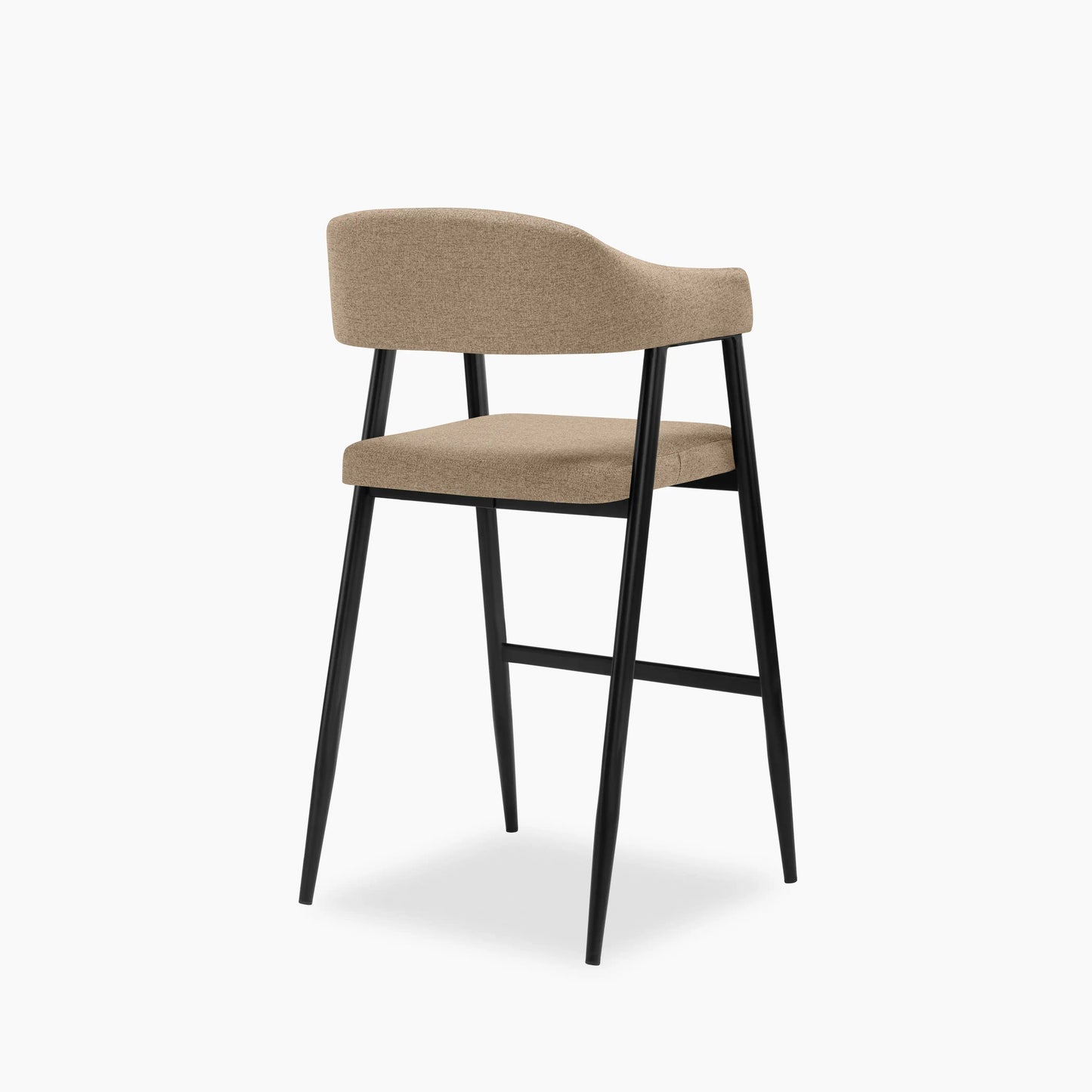 Presley Kitchen Stool | Latte Sustainable Fabric & Black