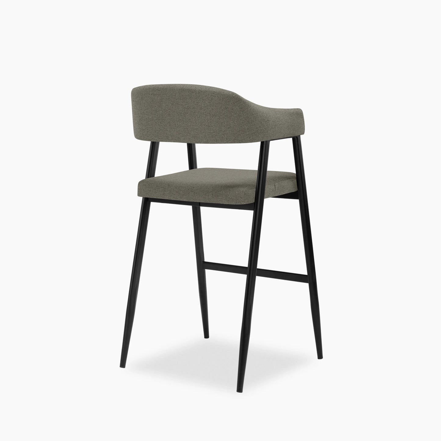 Presley Kitchen Stool | Speckled Grey Sustainable Fabric & Black