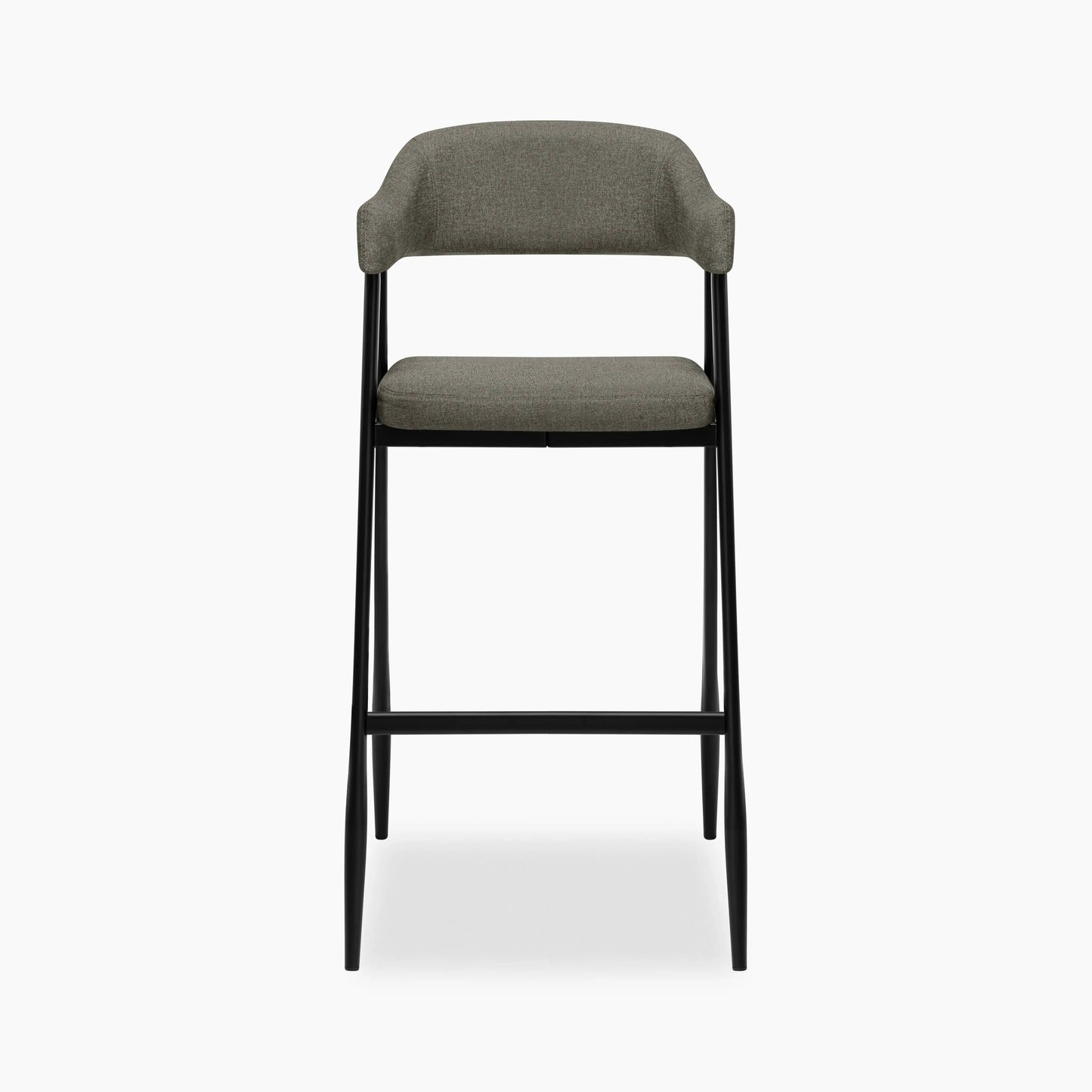 Presley Bar Stool | Speckled Grey Sustainable Fabric & Black