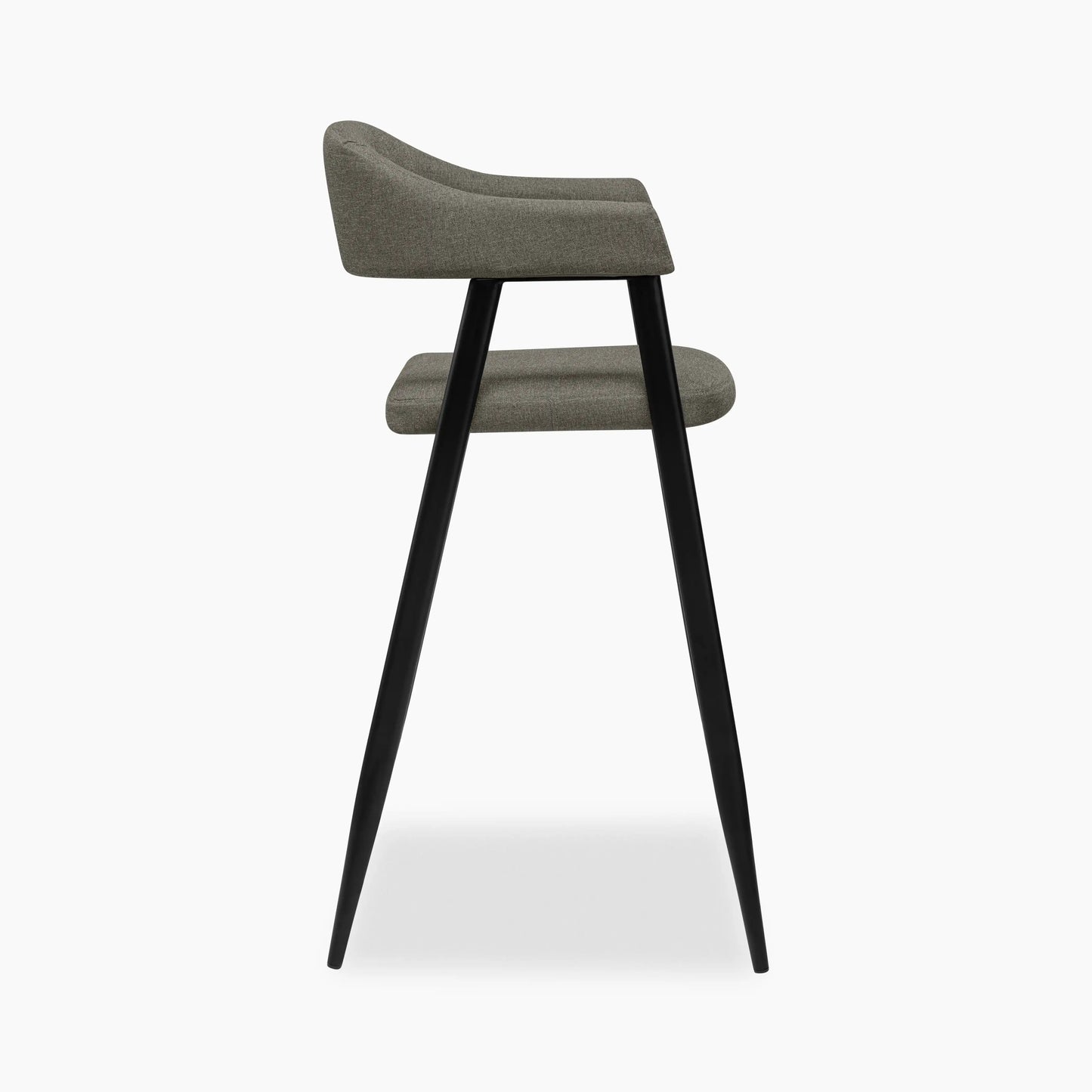 Presley Bar Stool | Speckled Grey Sustainable Fabric & Black