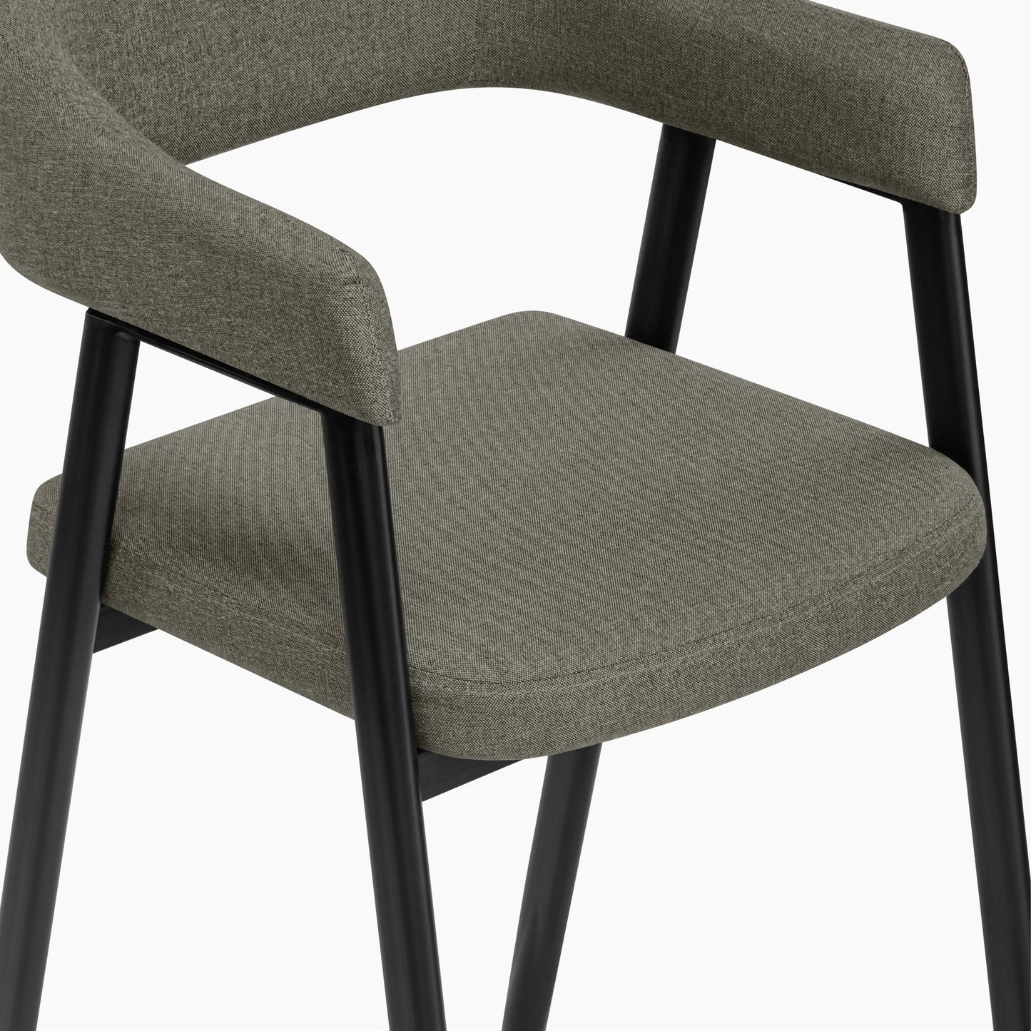 Presley Bar Stool | Speckled Grey Sustainable Fabric & Black