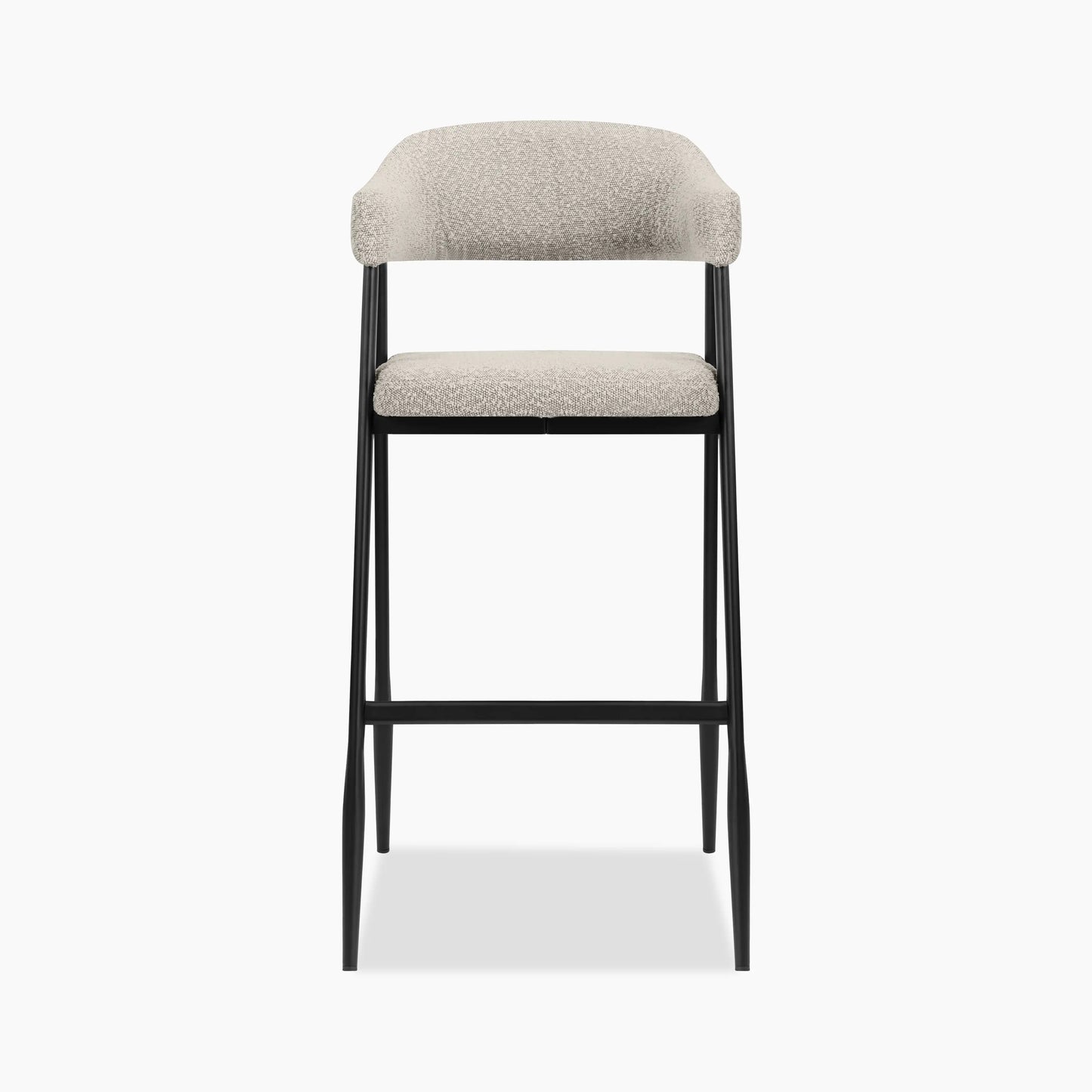 Presley Bar Stool | Speckled Stone Sustainable Boucle & Black
