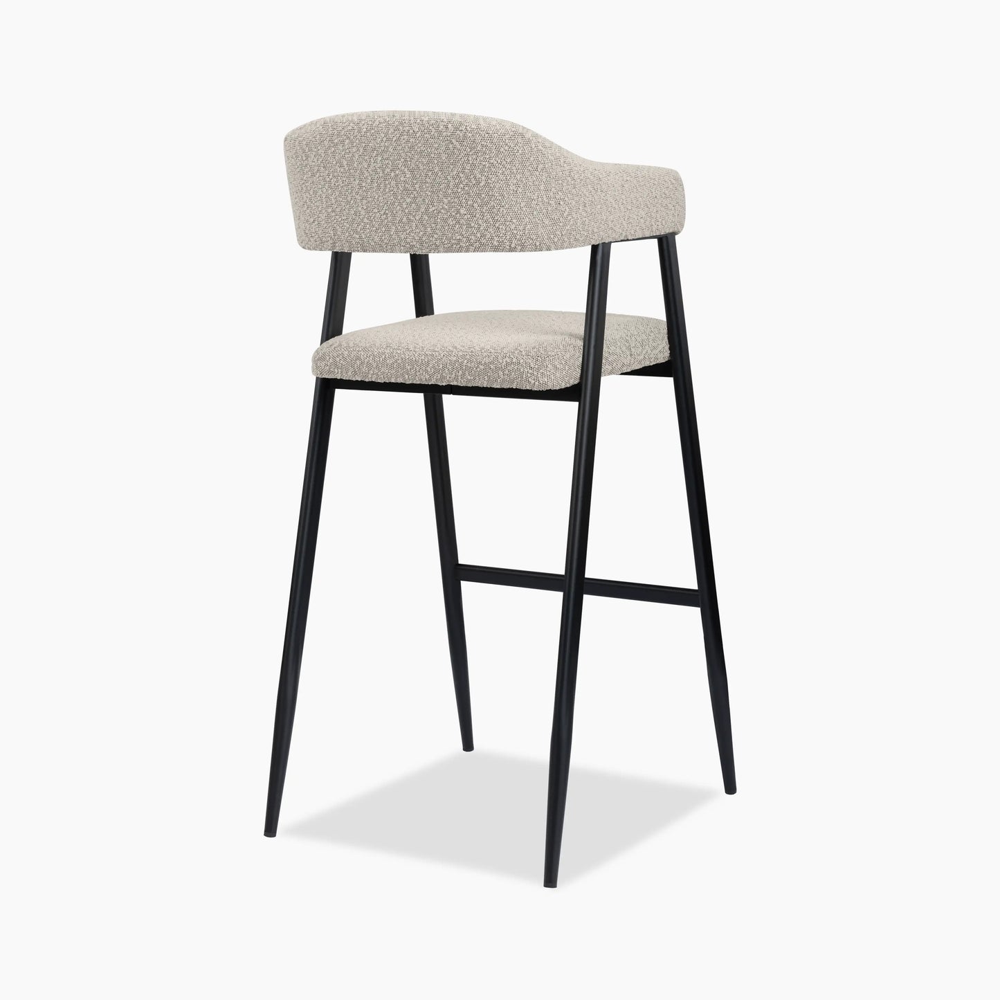 Presley Bar Stool | Speckled Stone Sustainable Boucle & Black