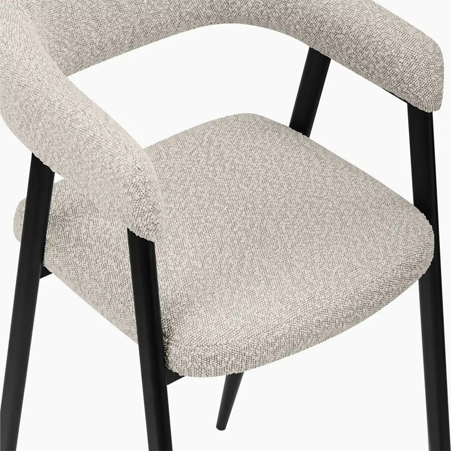 Presley Bar Stool | Speckled Stone Sustainable Boucle & Black
