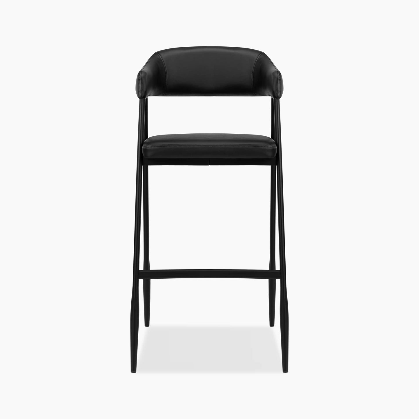 Presley Bar Stool | Vintage Black Faux Leather & Black
