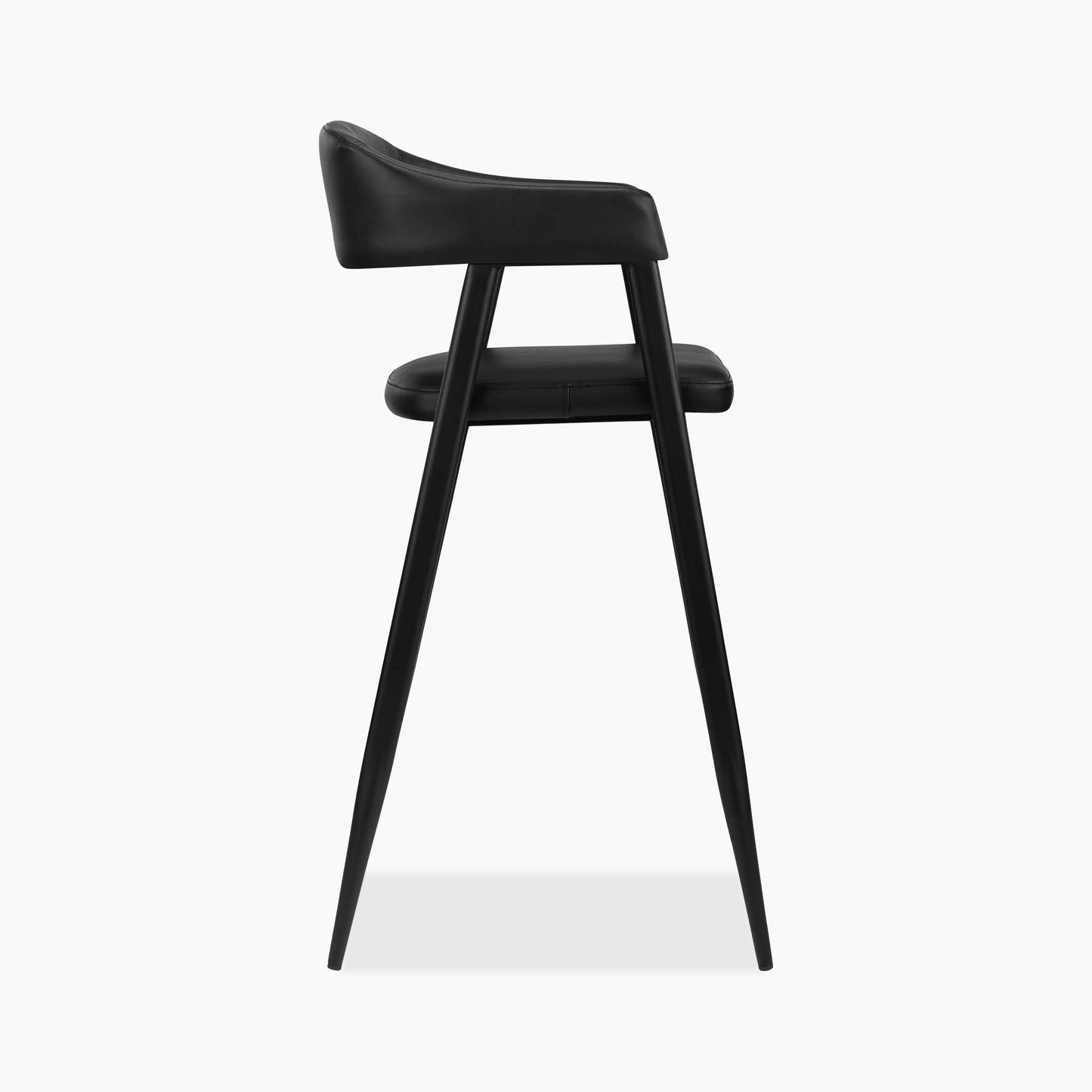 Presley Bar Stool | Vintage Black Faux Leather & Black