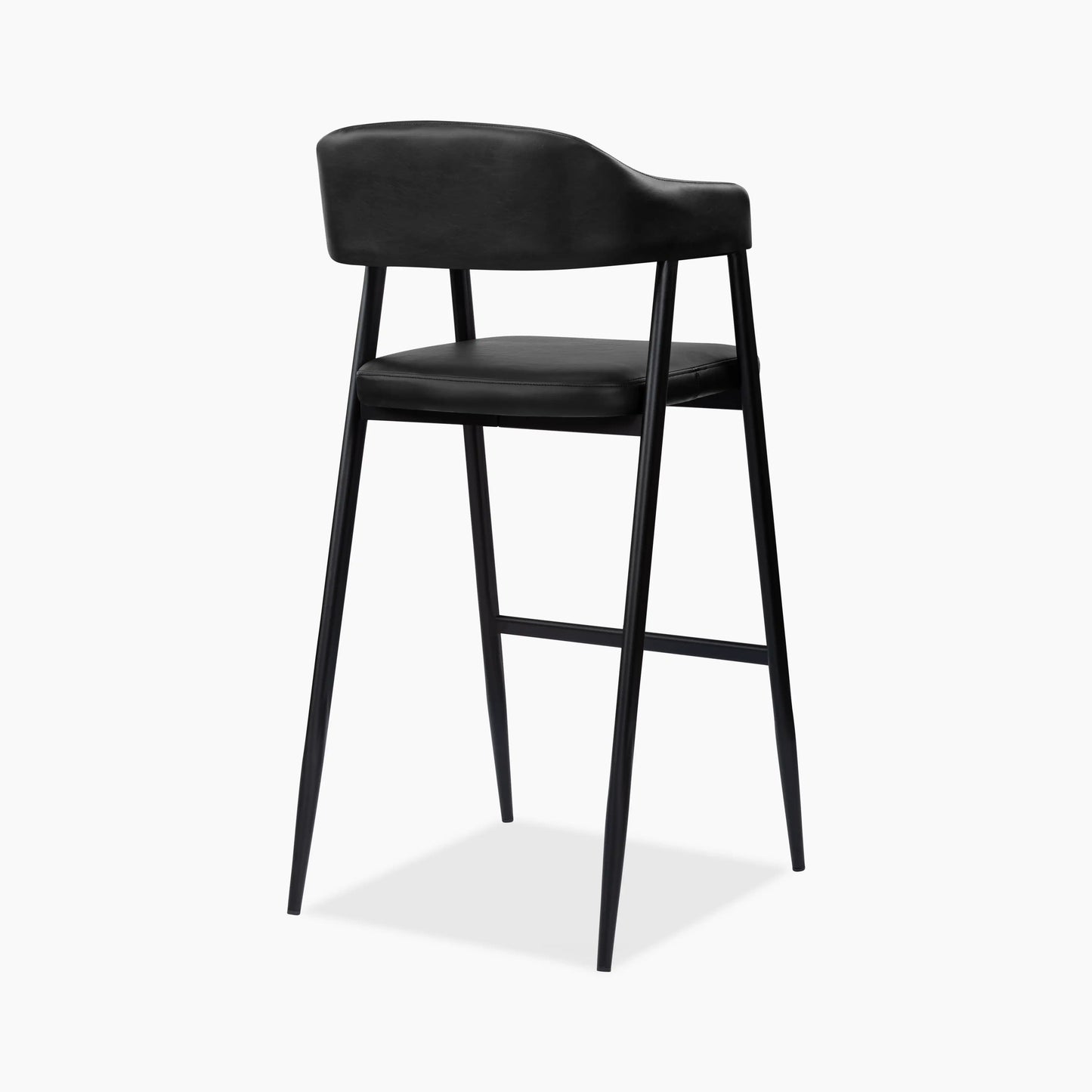 Presley Bar Stool | Vintage Black Faux Leather & Black