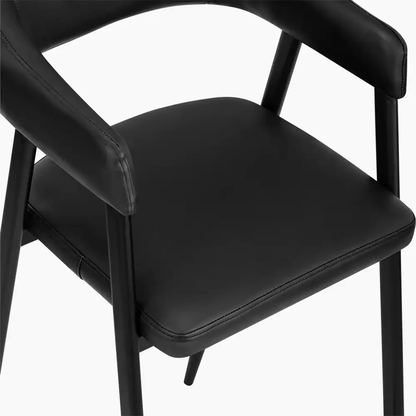 Presley Bar Stool | Vintage Black Faux Leather & Black