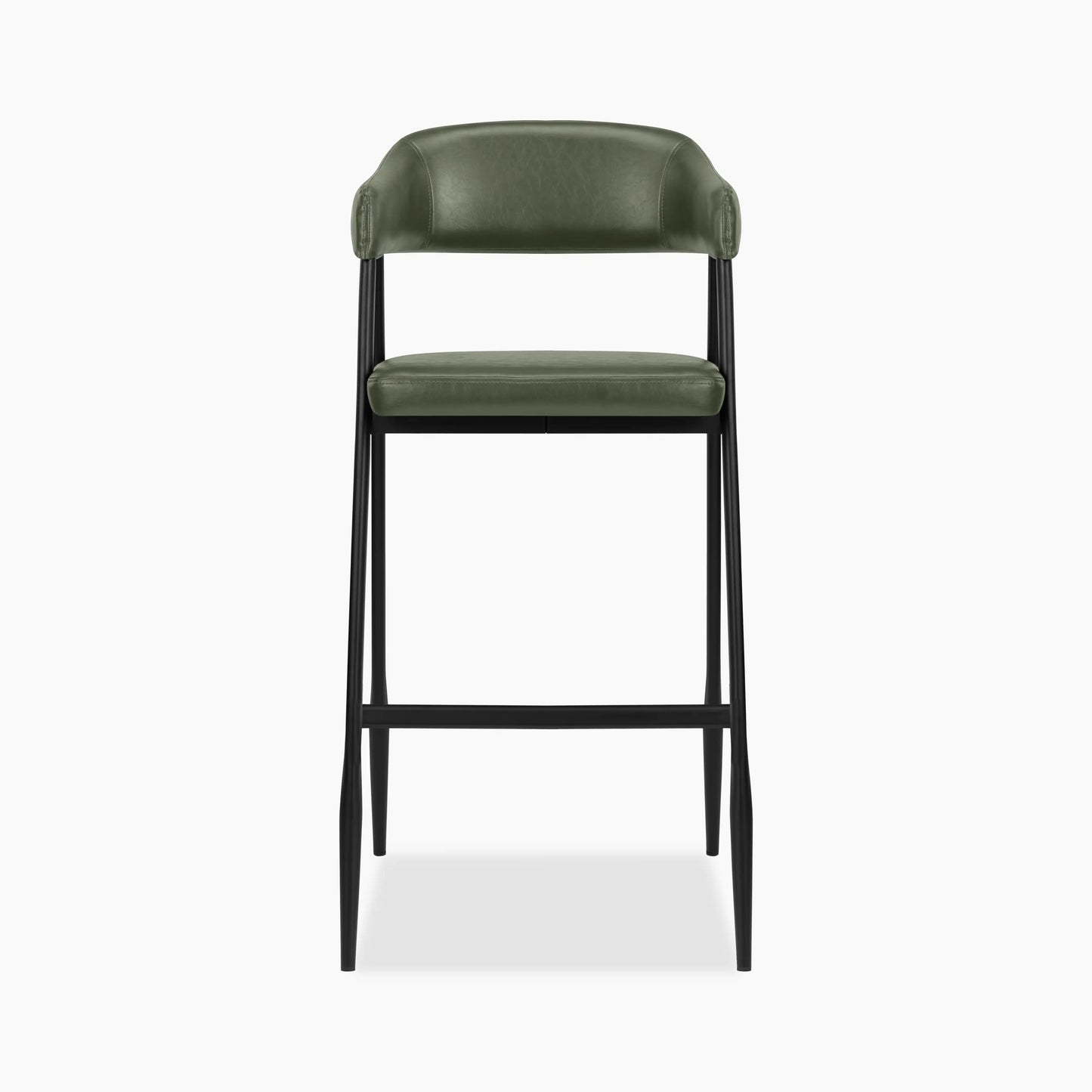 Presley Bar Stool | Vintage Green Faux Leather & Black