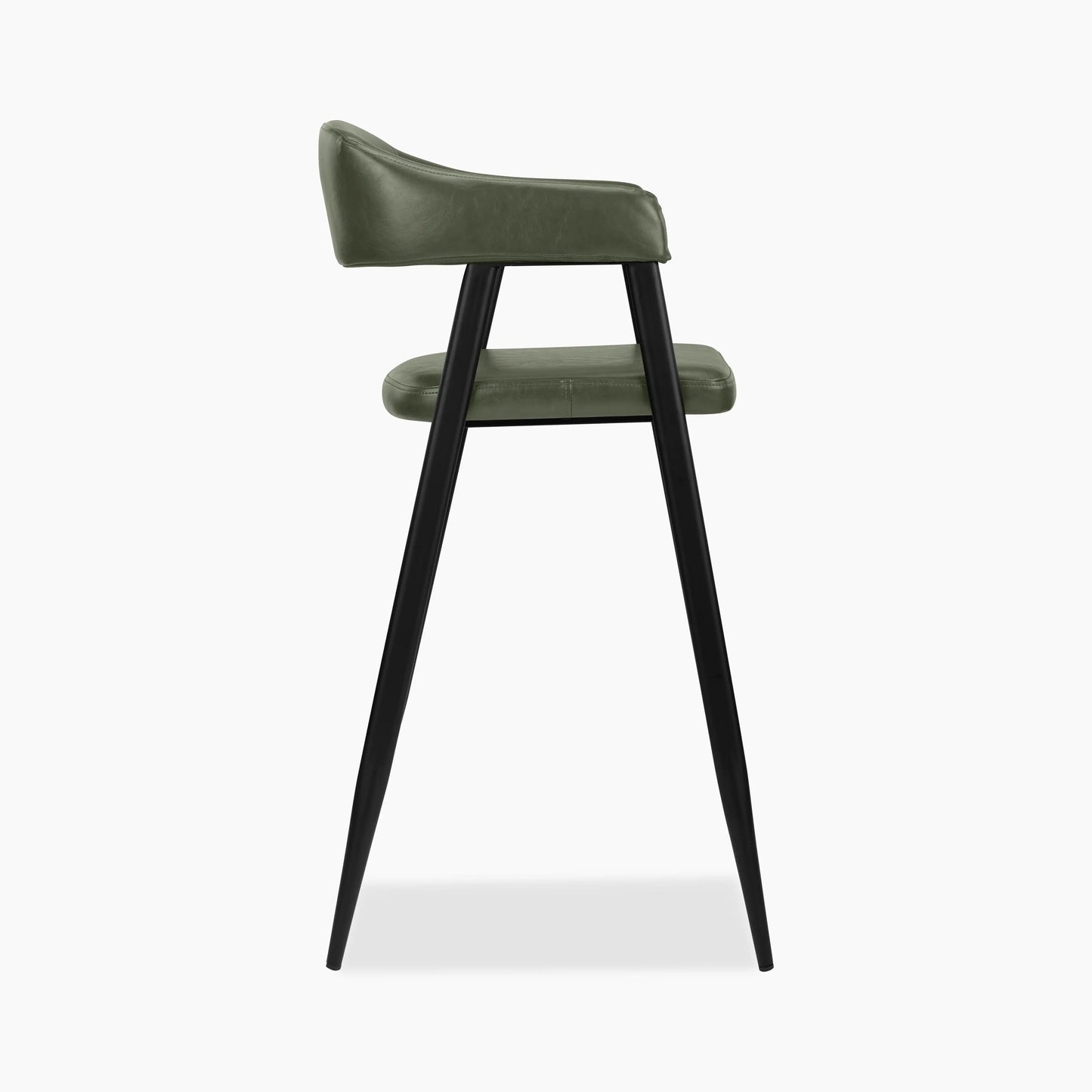 Presley Bar Stool | Vintage Green Faux Leather & Black