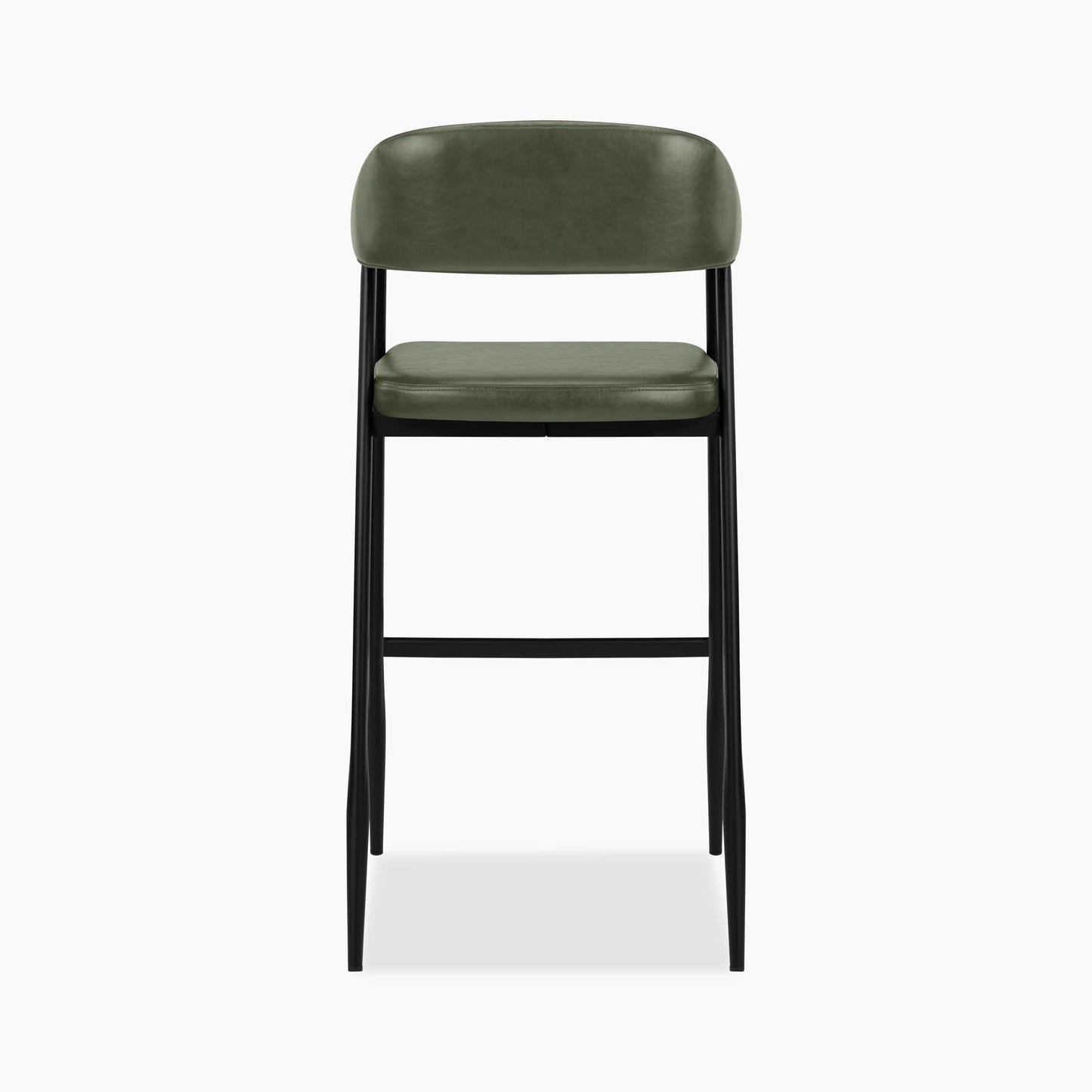 Presley Bar Stool | Vintage Green Faux Leather & Black