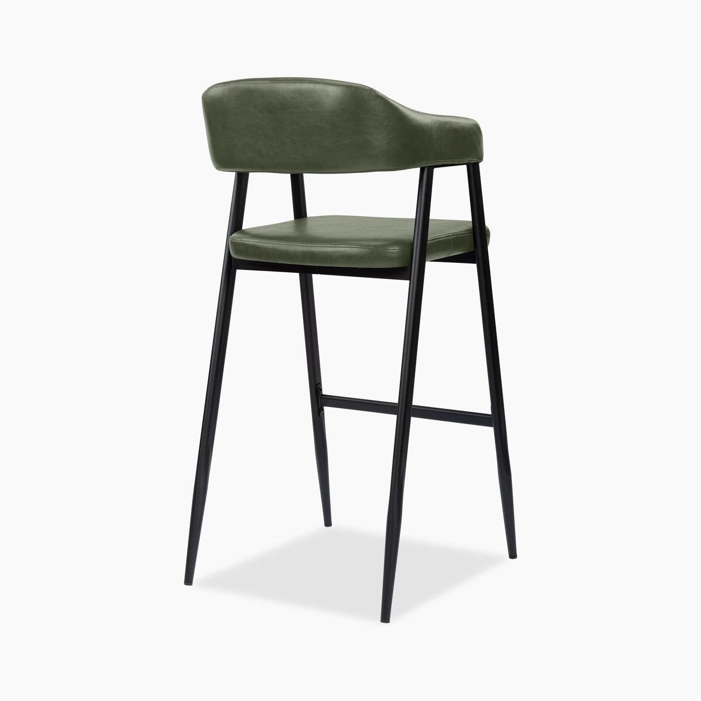 Presley Bar Stool | Vintage Green Faux Leather & Black