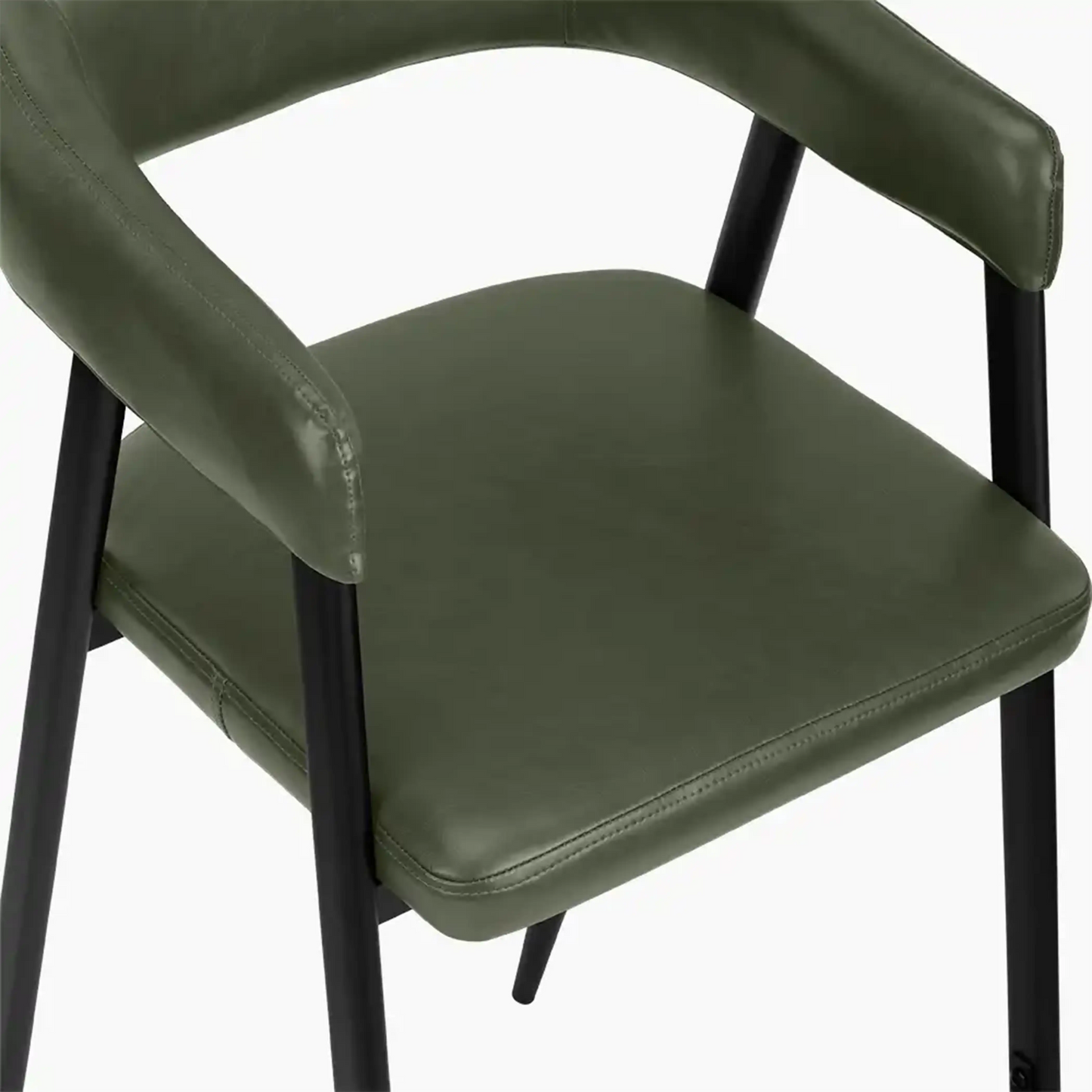 Presley Bar Stool | Vintage Green Faux Leather & Black