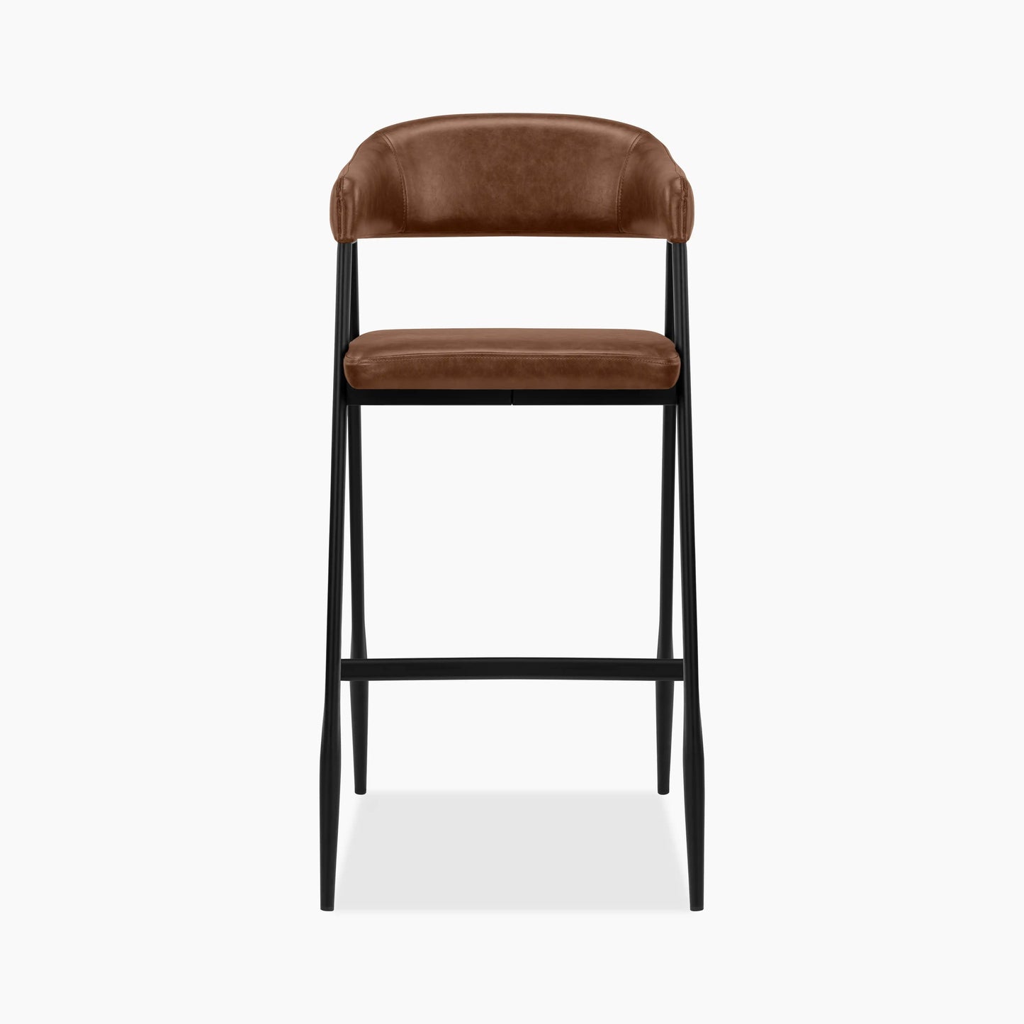 Presley Bar Stool | Vintage Tan Faux Leather & Black