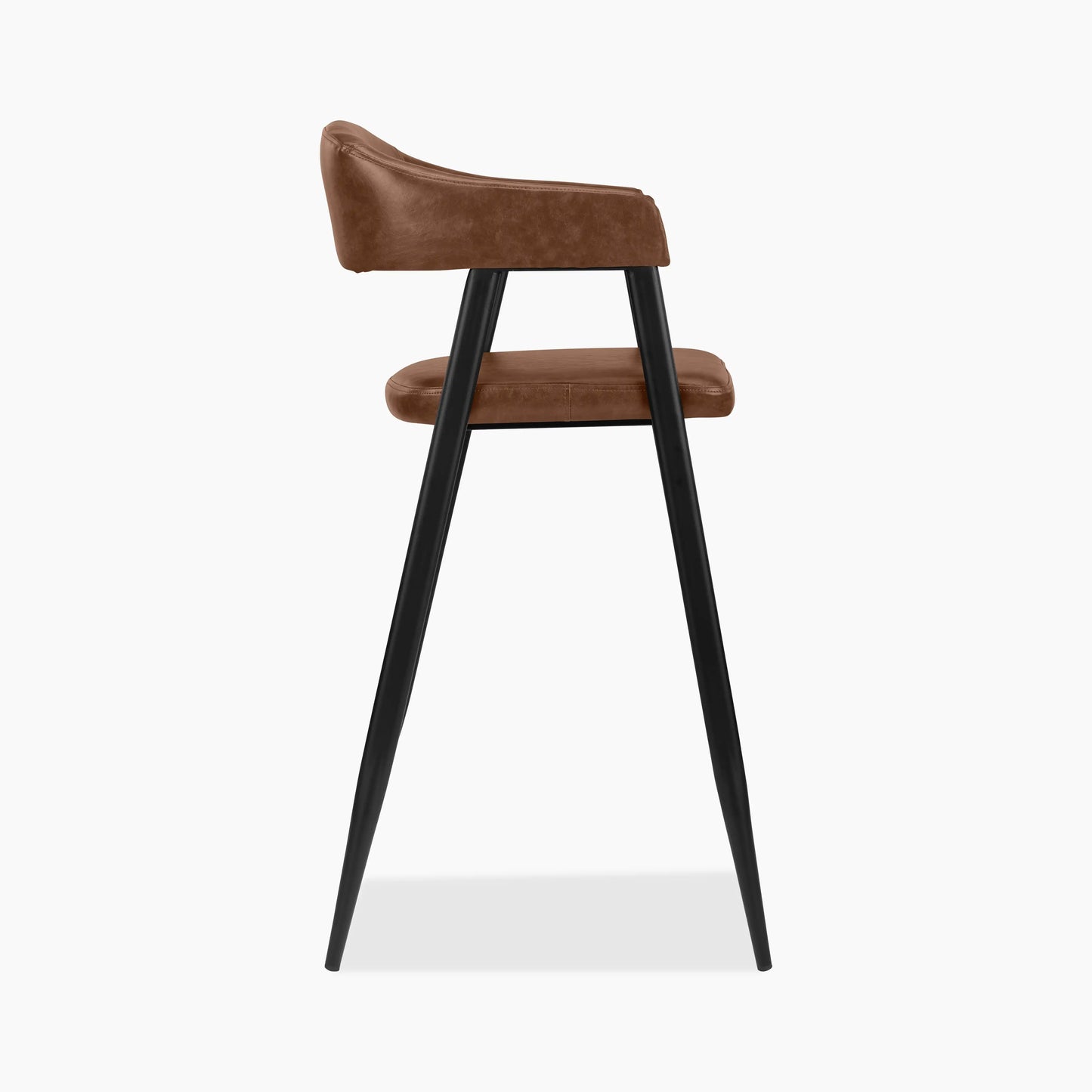 Presley Bar Stool | Vintage Tan Faux Leather & Black