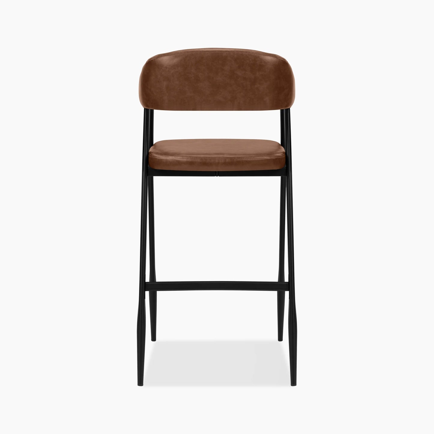 Presley Bar Stool | Vintage Tan Faux Leather & Black