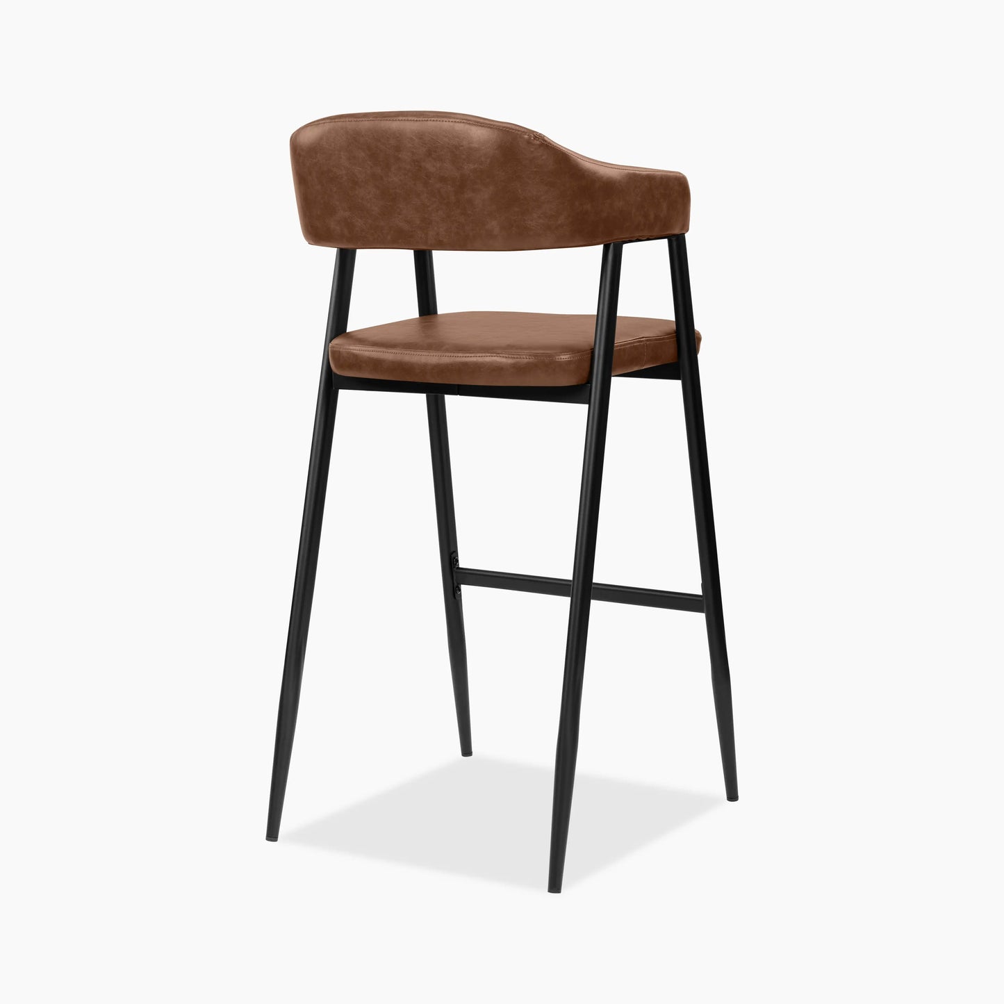 Presley Bar Stool | Vintage Tan Faux Leather & Black