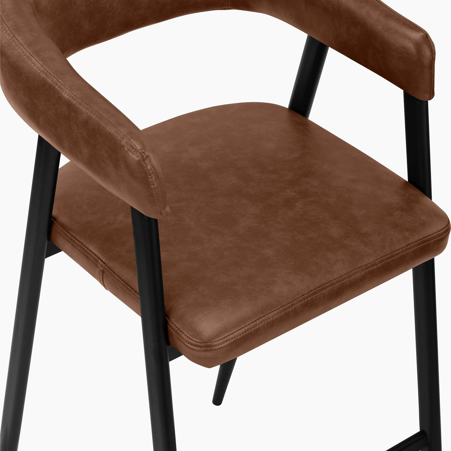 Presley Bar Stool | Vintage Tan Faux Leather & Black