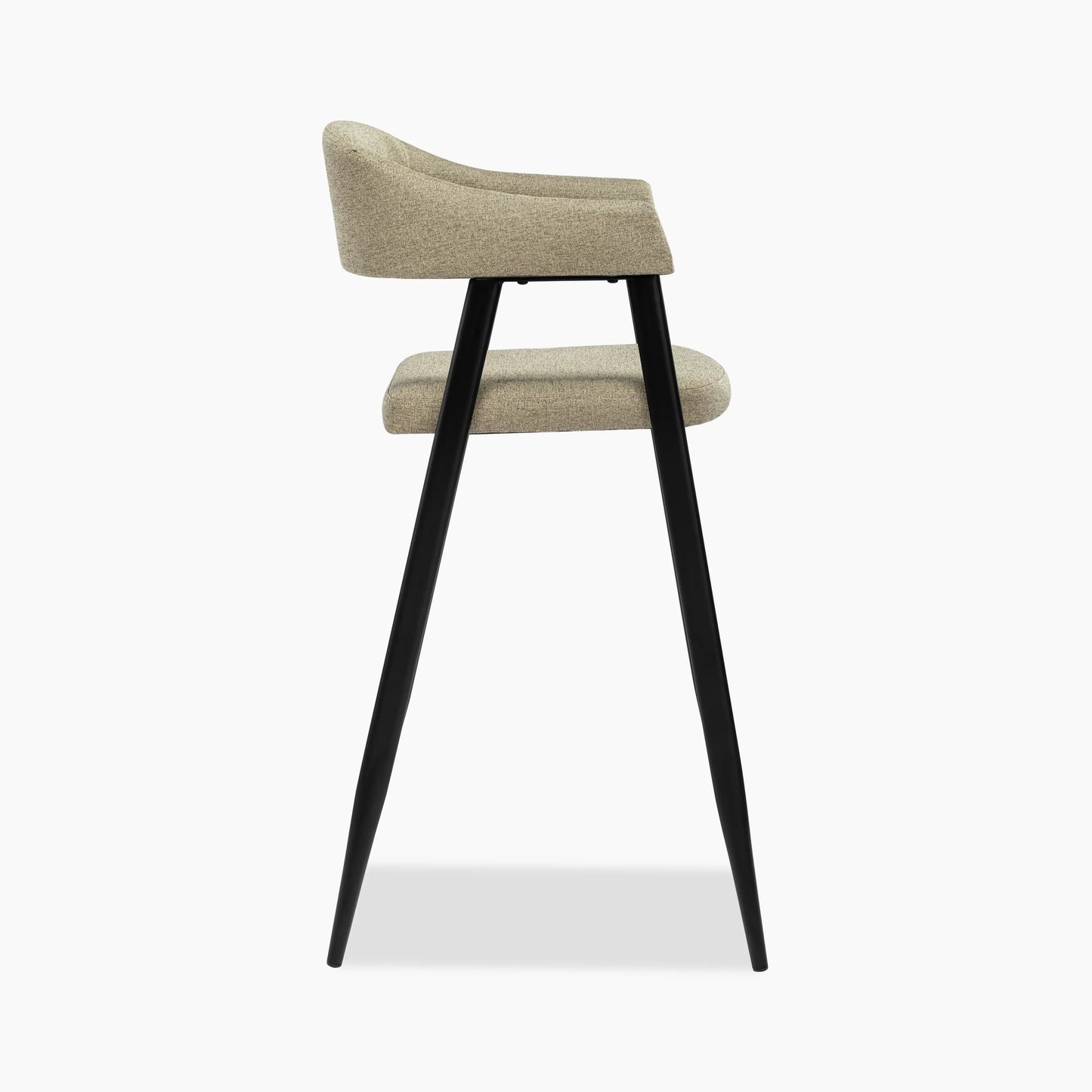 Presley Bar Stool | Latte Sustainable Fabric & Black