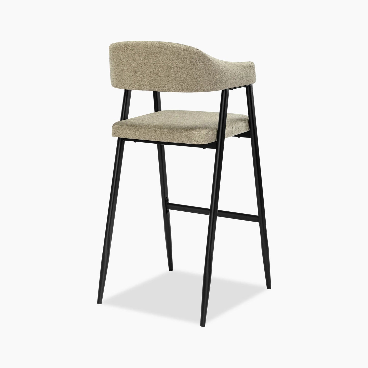 Presley Bar Stool | Latte Sustainable Fabric & Black