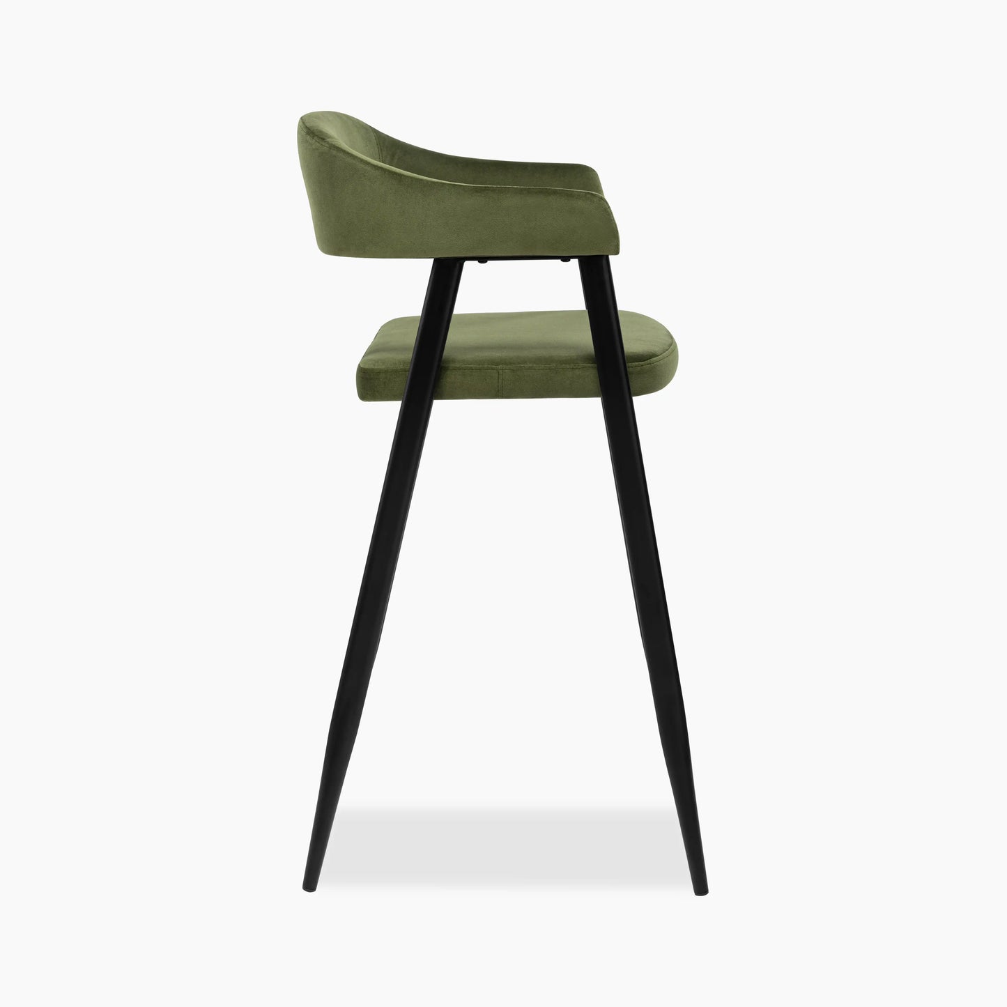 Presley Bar Stool | Olive Green Sustainable Velvet & Black