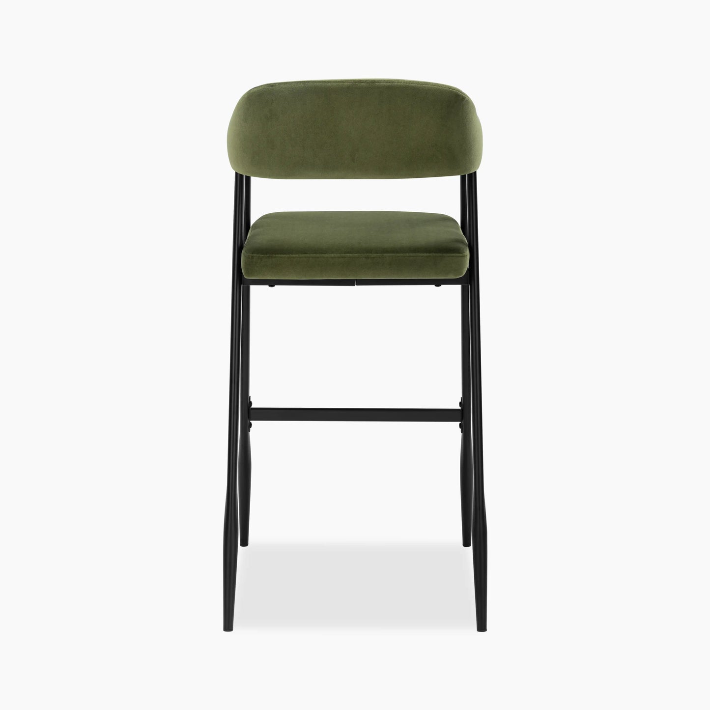 Presley Bar Stool | Olive Green Sustainable Velvet & Black