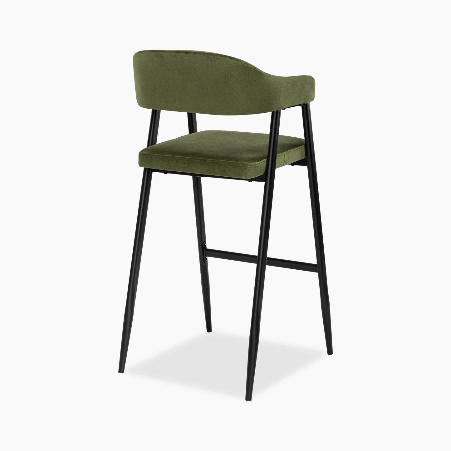 Presley Bar Stool | Olive Green Sustainable Velvet & Black
