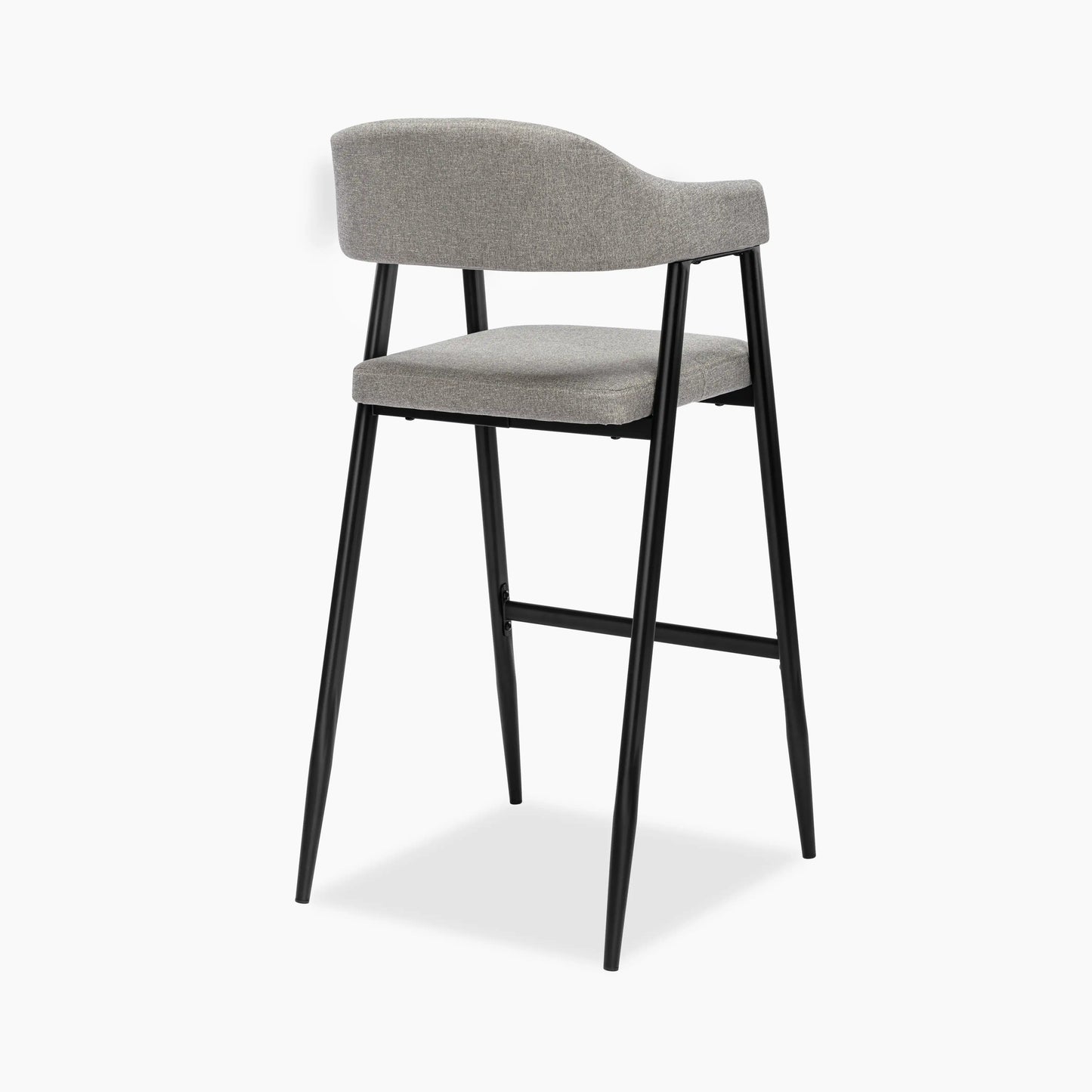 Presley Bar Stool | Speckled Grey Sustainable Fabric & Black