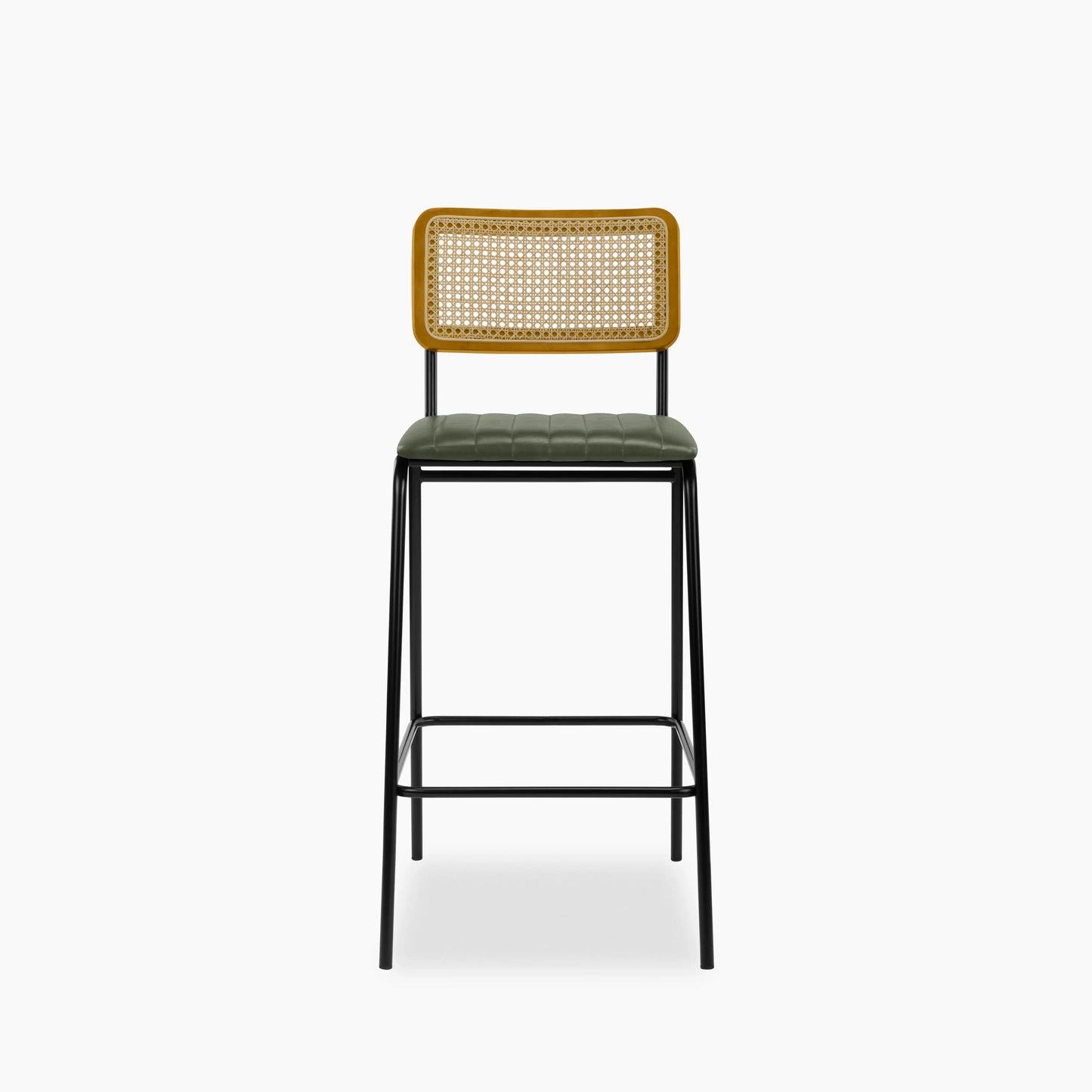 Willis Kitchen Stool | Vintage Green Faux Leather & Black