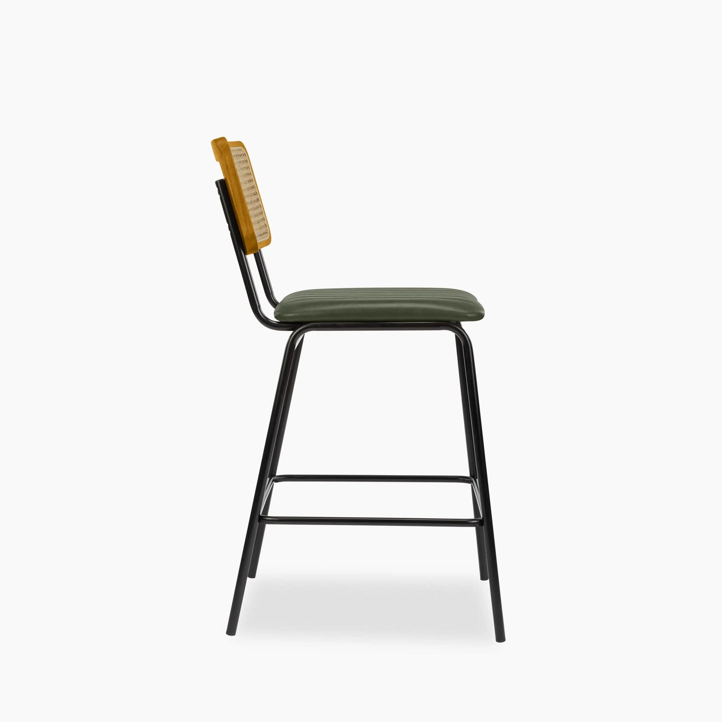 Willis Kitchen Stool | Vintage Green Faux Leather & Black