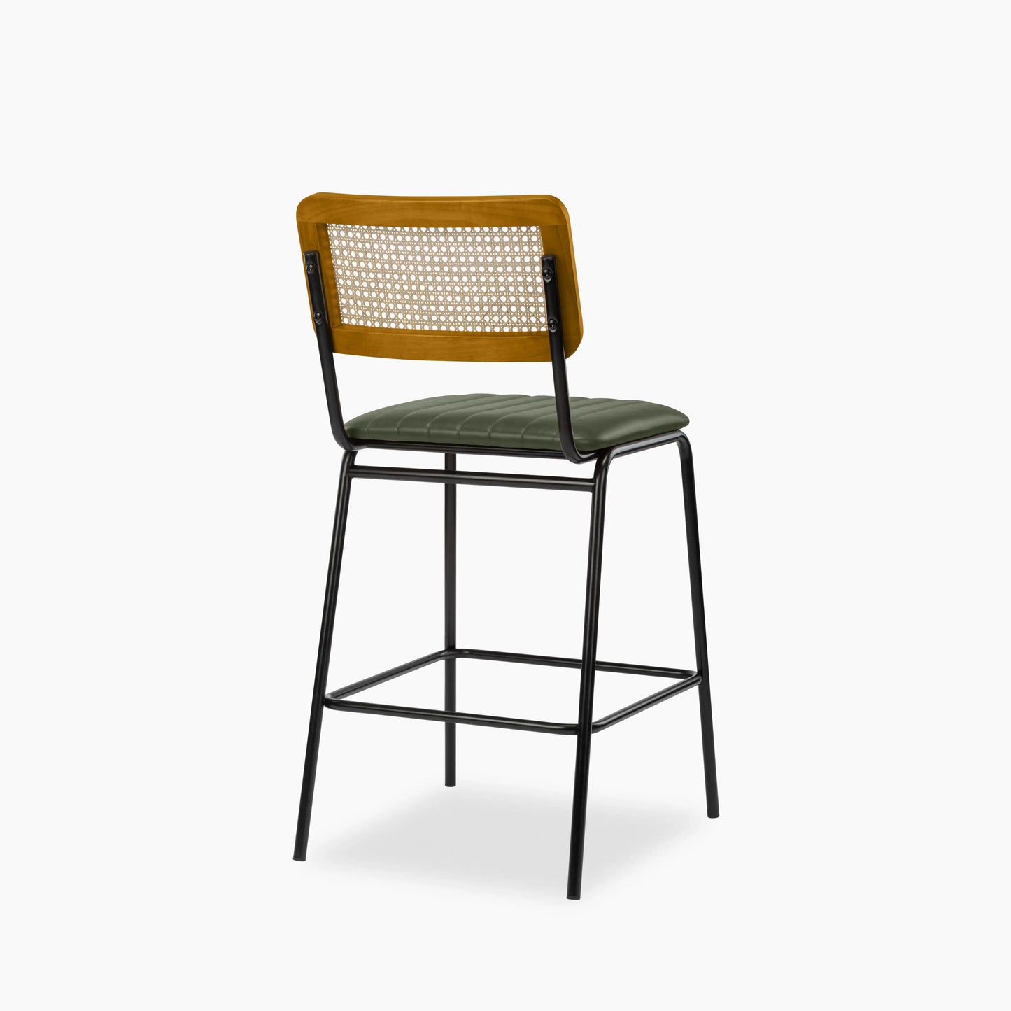 Willis Kitchen Stool | Vintage Green Faux Leather & Black