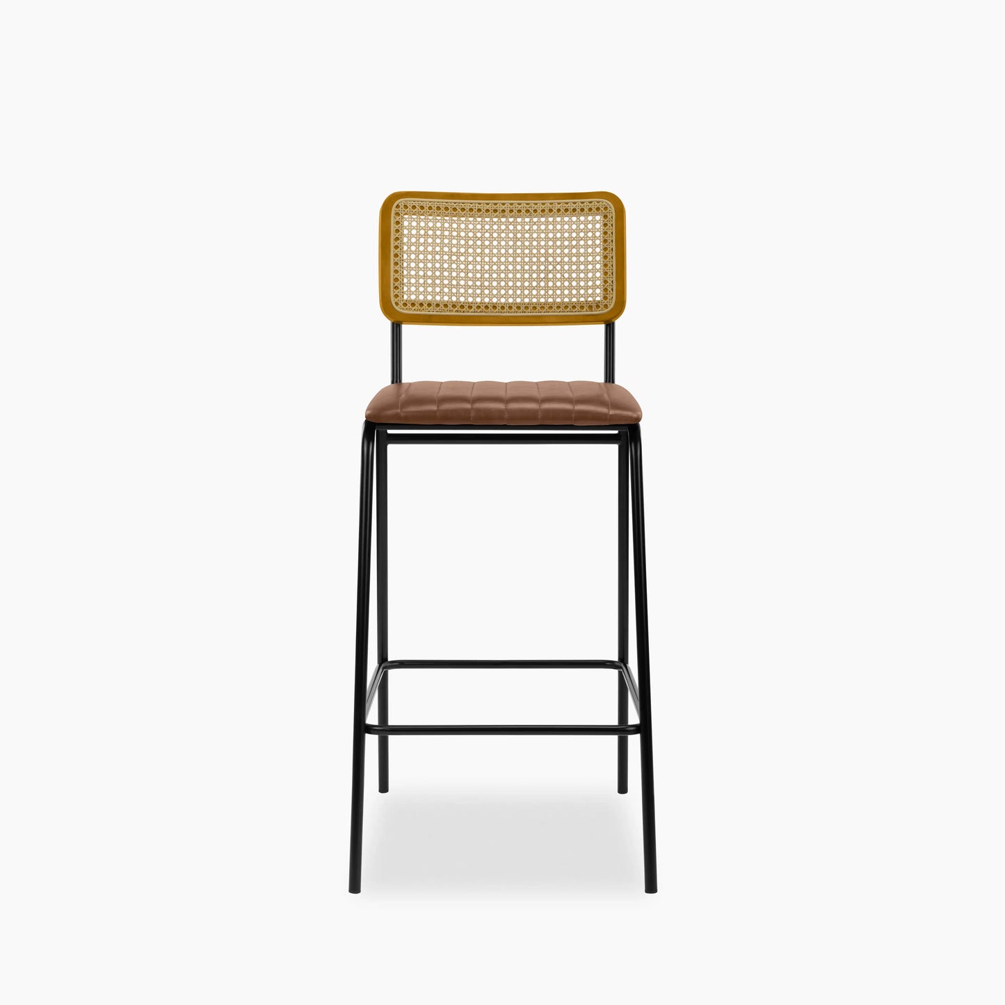 Willis Kitchen Stool | Vintage Tan Faux Leather & Black