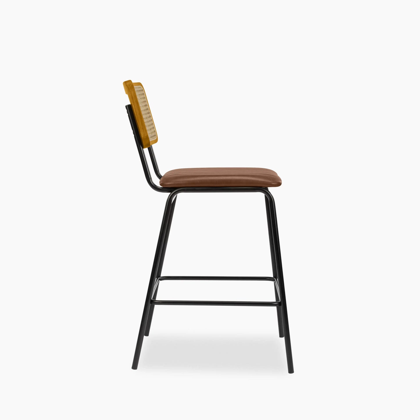 Willis Kitchen Stool | Vintage Tan Faux Leather & Black