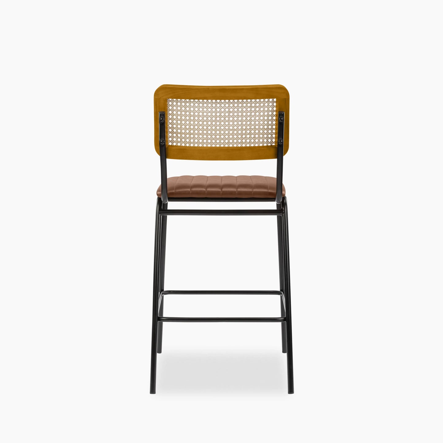 Willis Kitchen Stool | Vintage Tan Faux Leather & Black