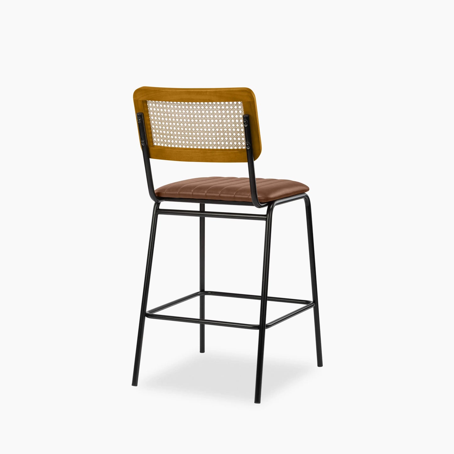 Willis Kitchen Stool | Vintage Tan Faux Leather & Black