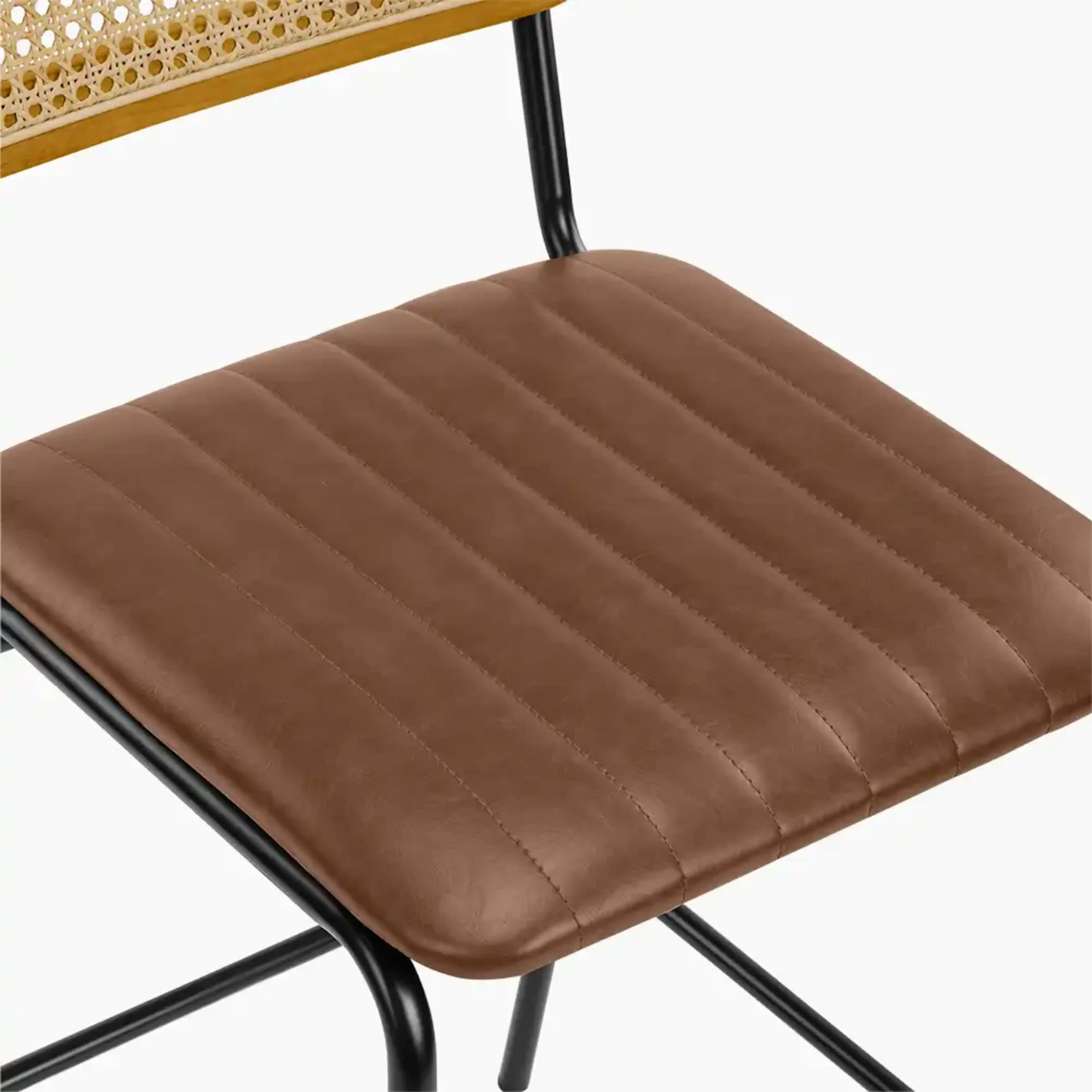Willis Kitchen Stool | Vintage Tan Faux Leather & Black